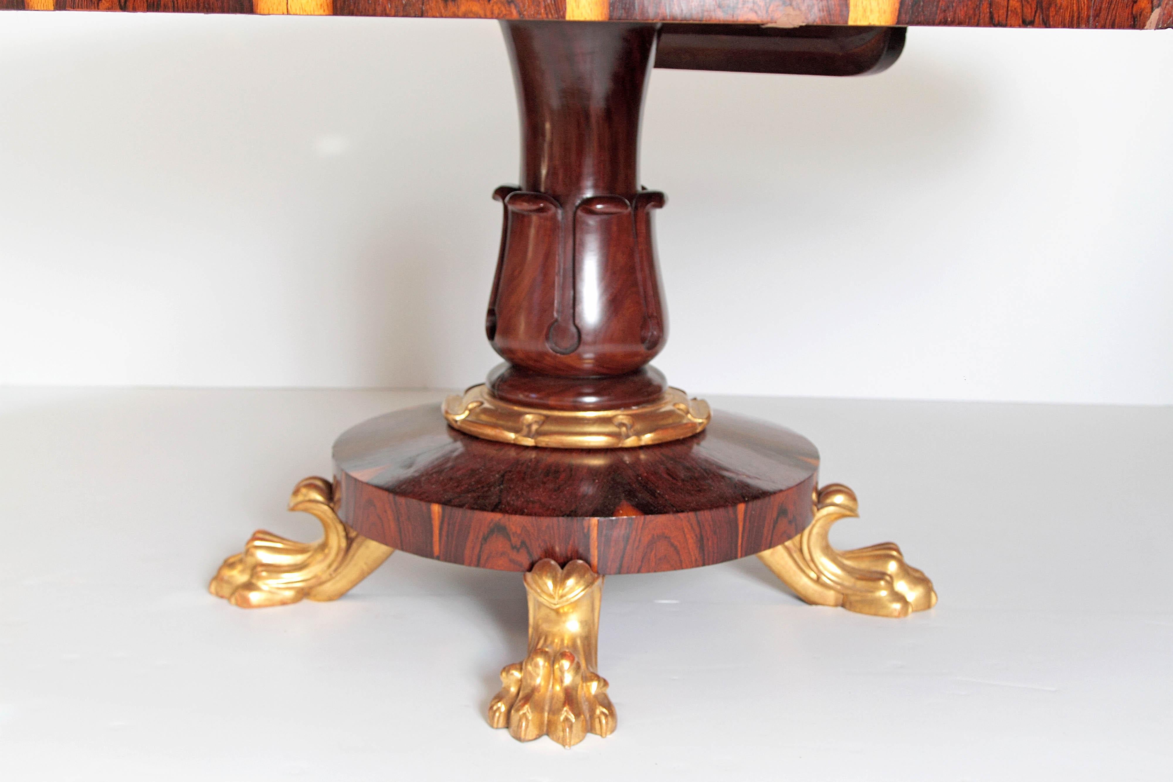 Wood Period English Regency Centre Table of Exotic Calamander