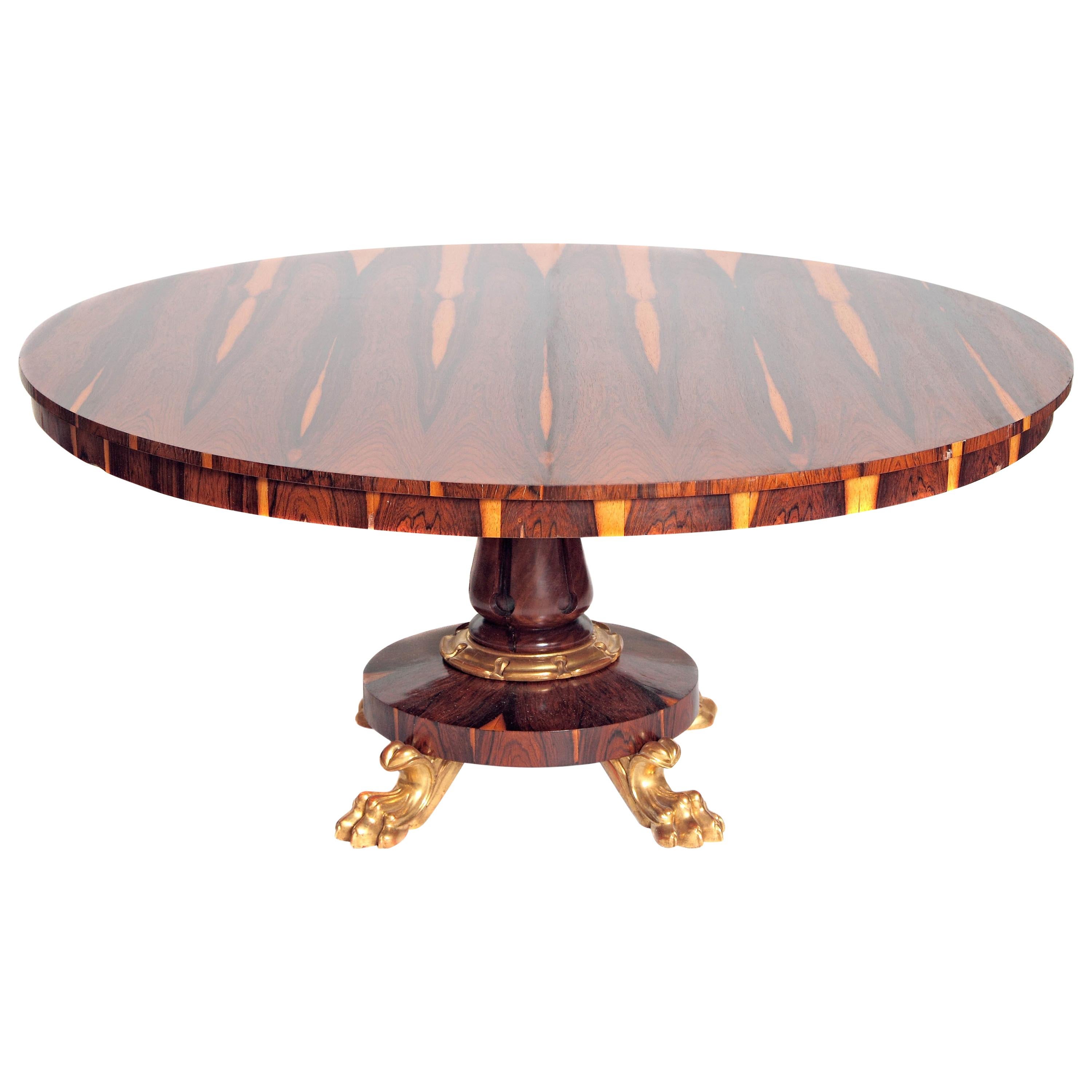 Period English Regency Centre Table of Exotic Calamander
