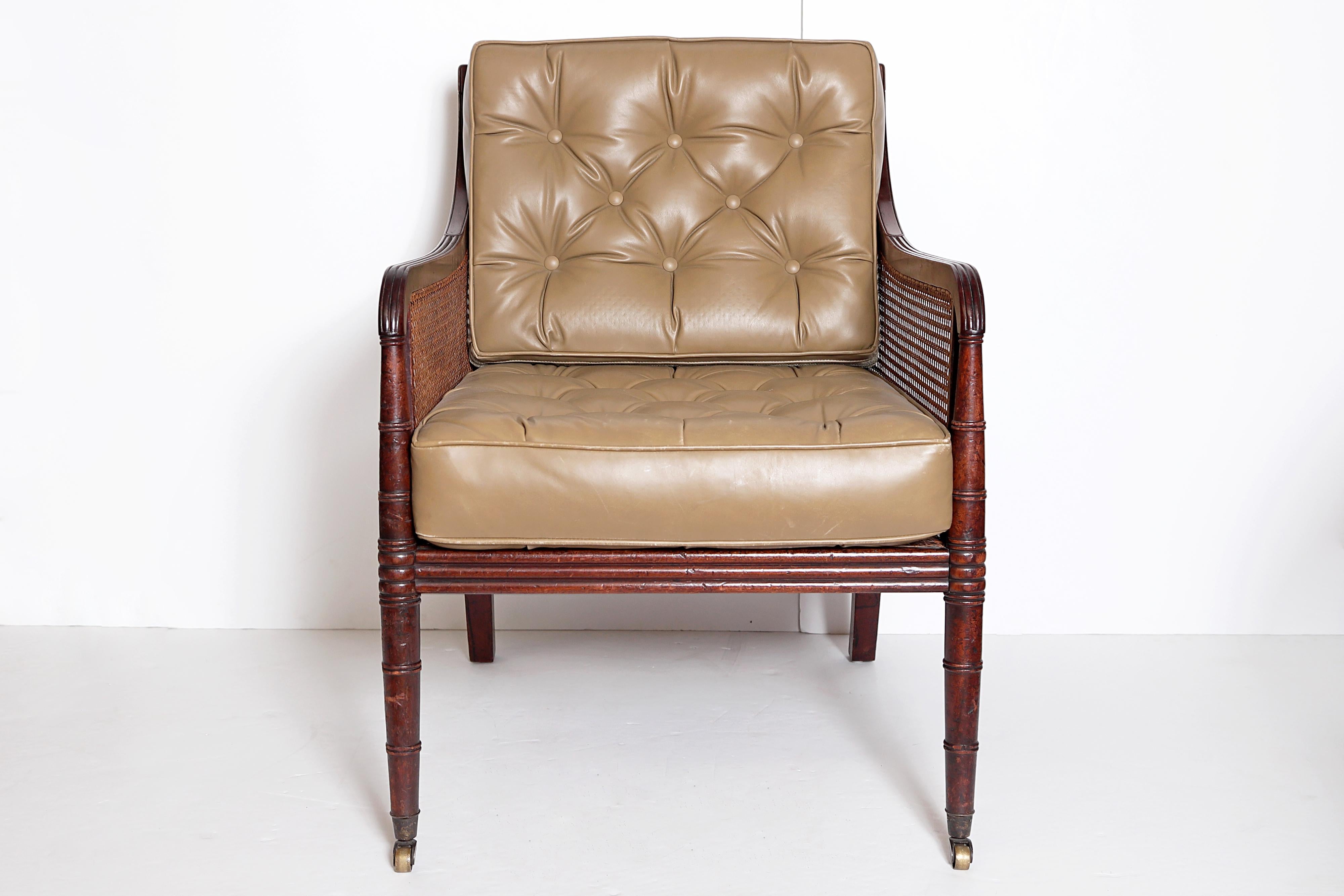 Turned Period English Regency Library Chair