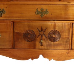 Period Federal Queen Anne Maple Highboy with Rosette & Starburst Pattern C1790