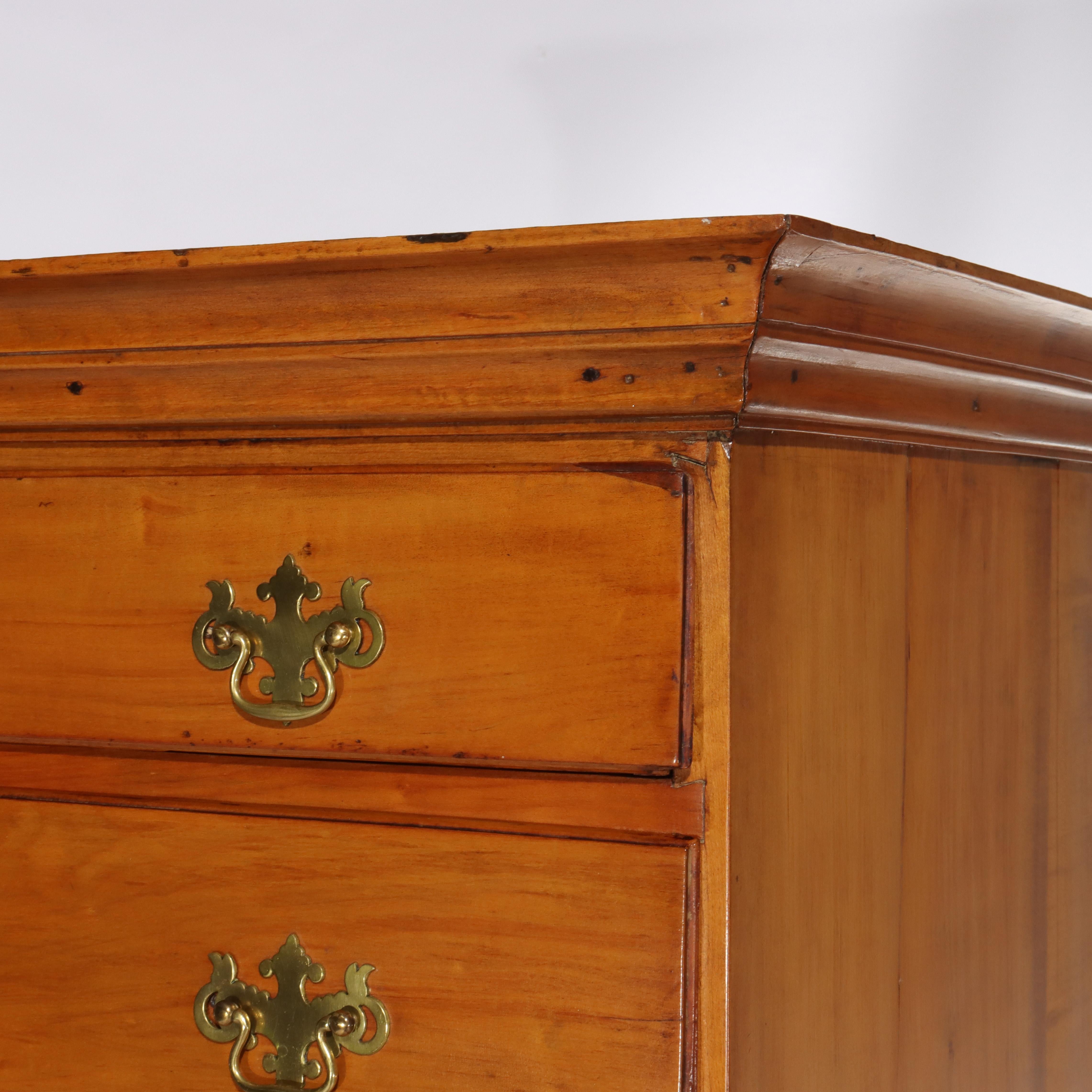 Period Federal Queen Anne Ahorn Highboy mit Rosette & Starburst-Muster C1790 im Angebot 4