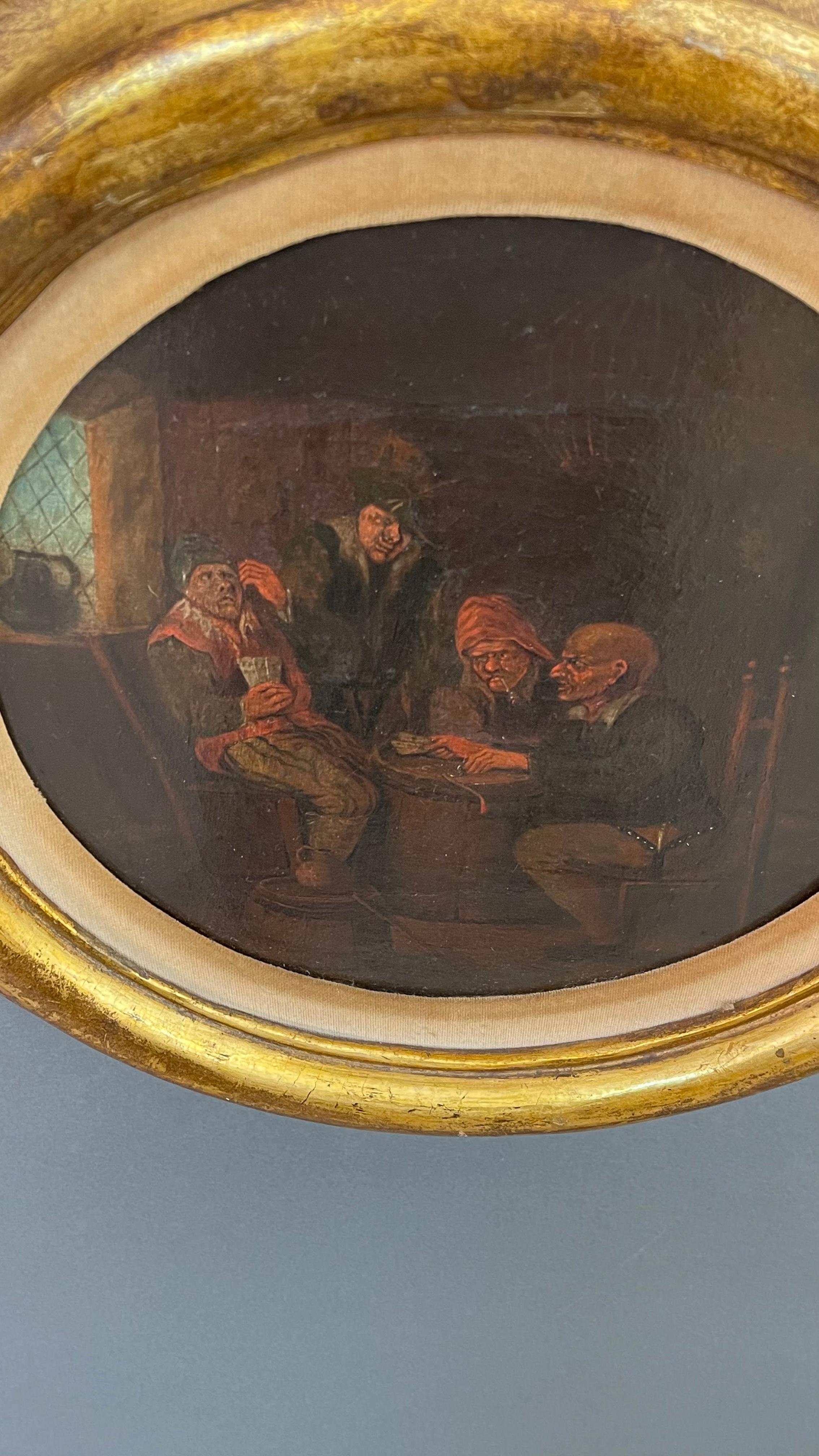 Period Flemish Interior Scene Picture In Good Condition For Sale In Roma, IT