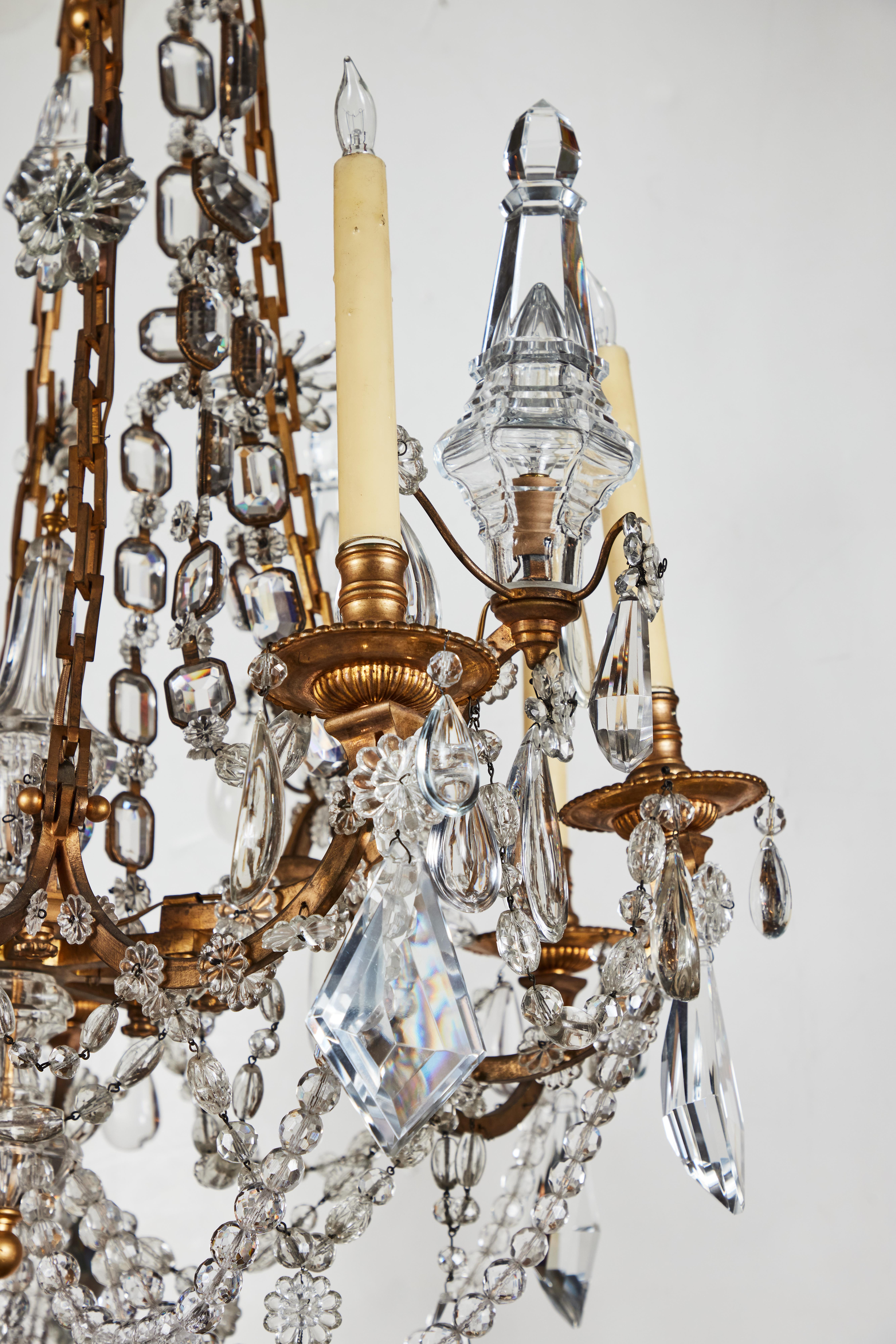 Period, French Chandelier with Exquisite Chain For Sale 3