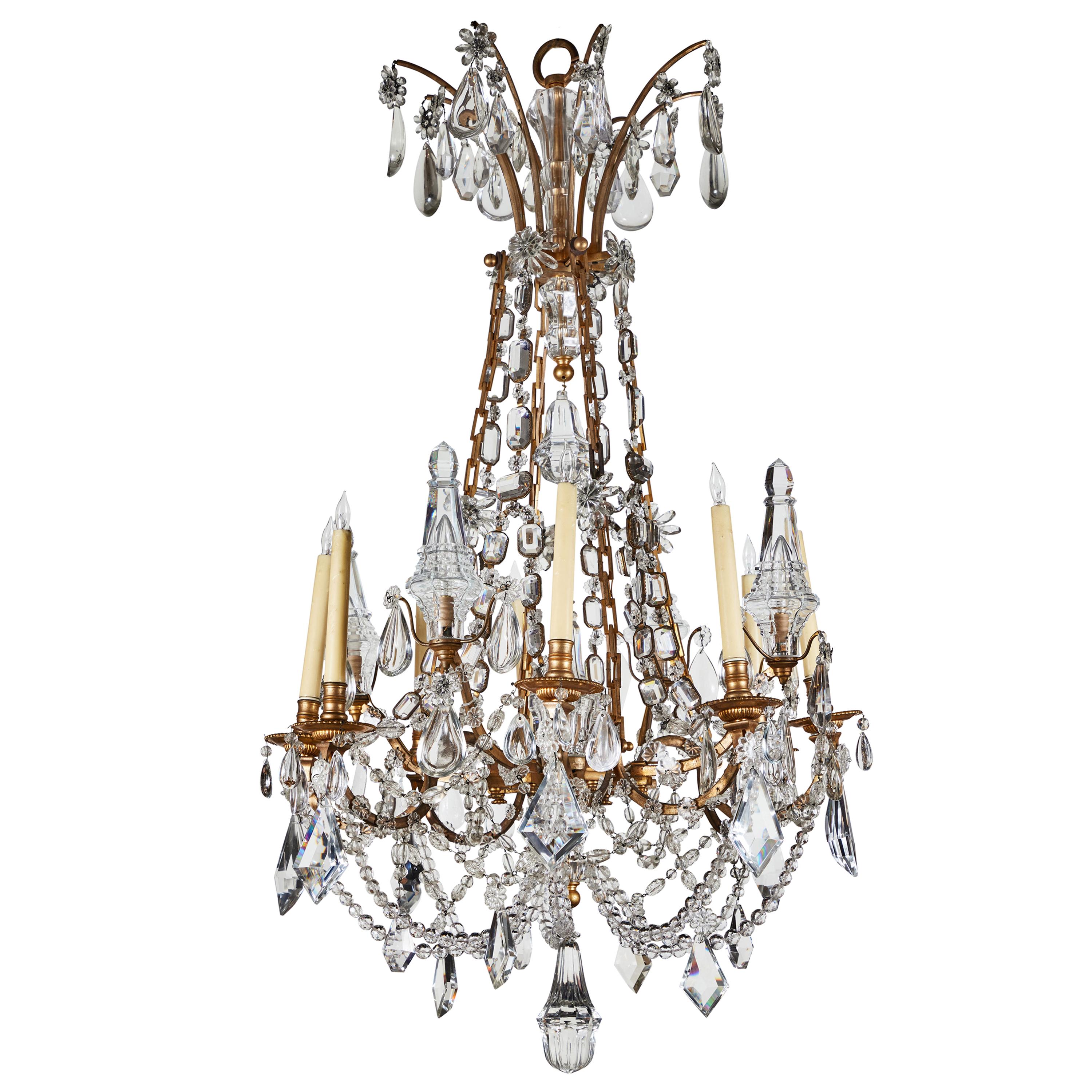 Period, French Chandelier with Exquisite Chain For Sale