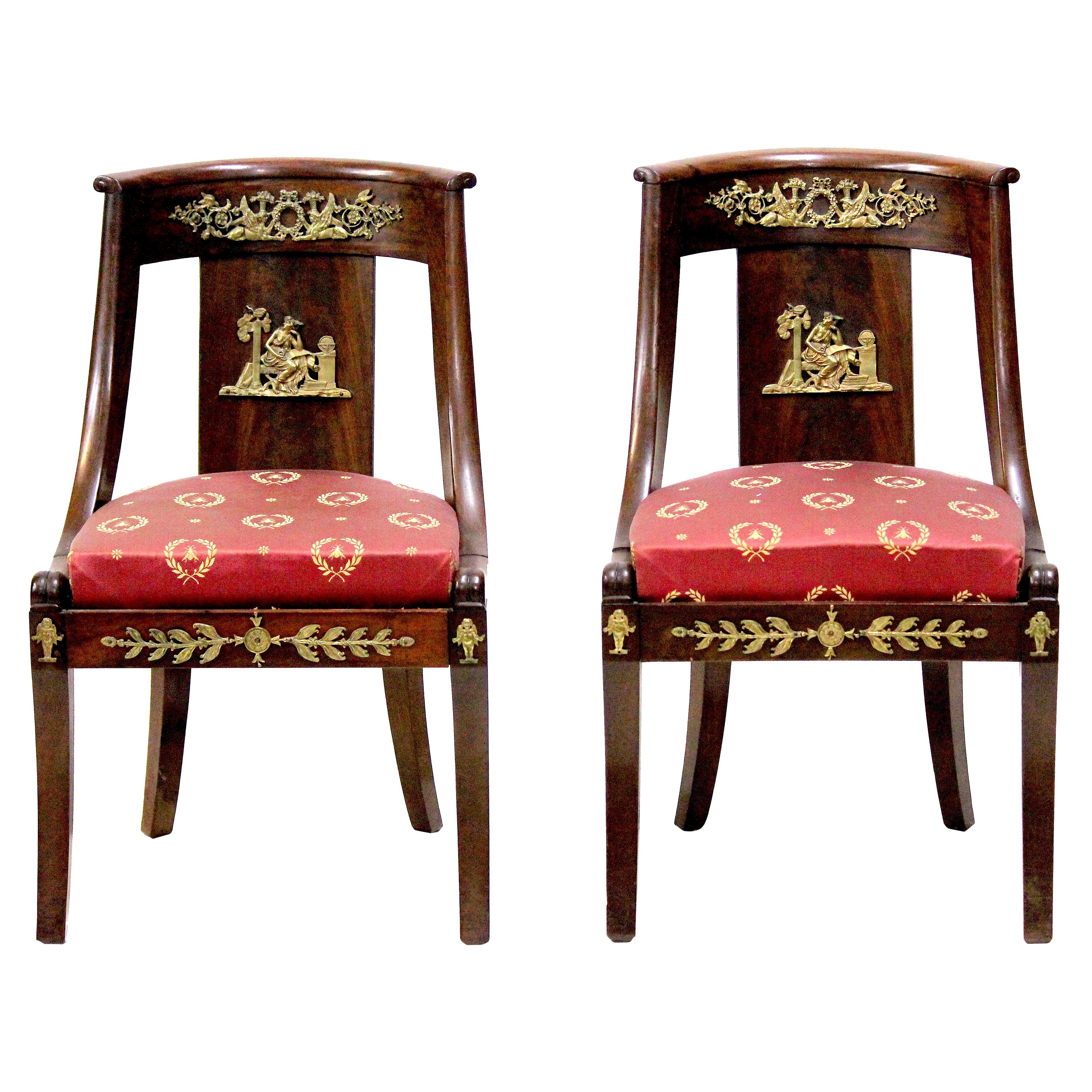 Period French Empire Chairs, circa 1815 with Famed Provenance For Sale