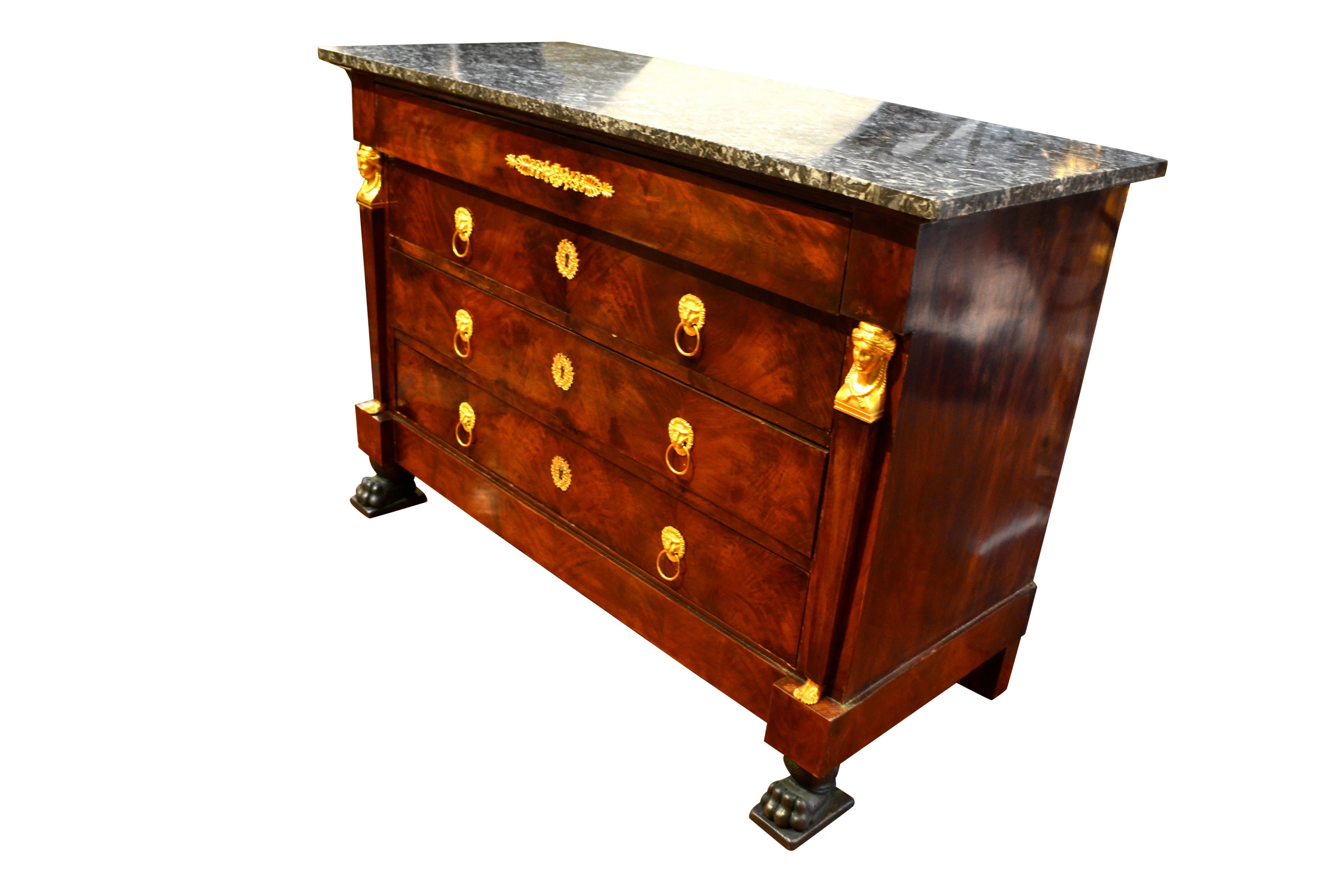 Gilt Period French Empire Chest of Drawers
