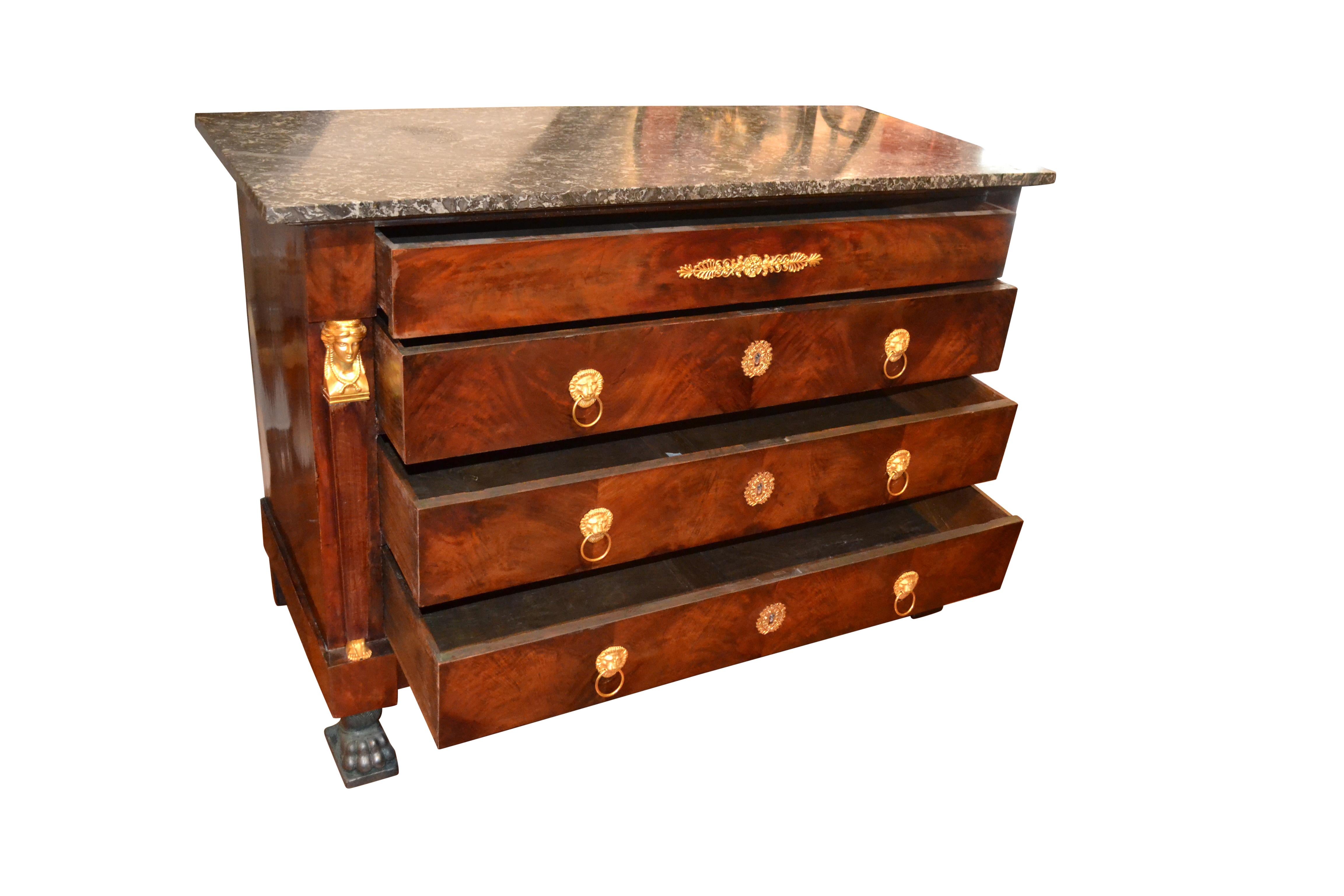 Period French Empire Chest of Drawers In Good Condition In Vancouver, British Columbia