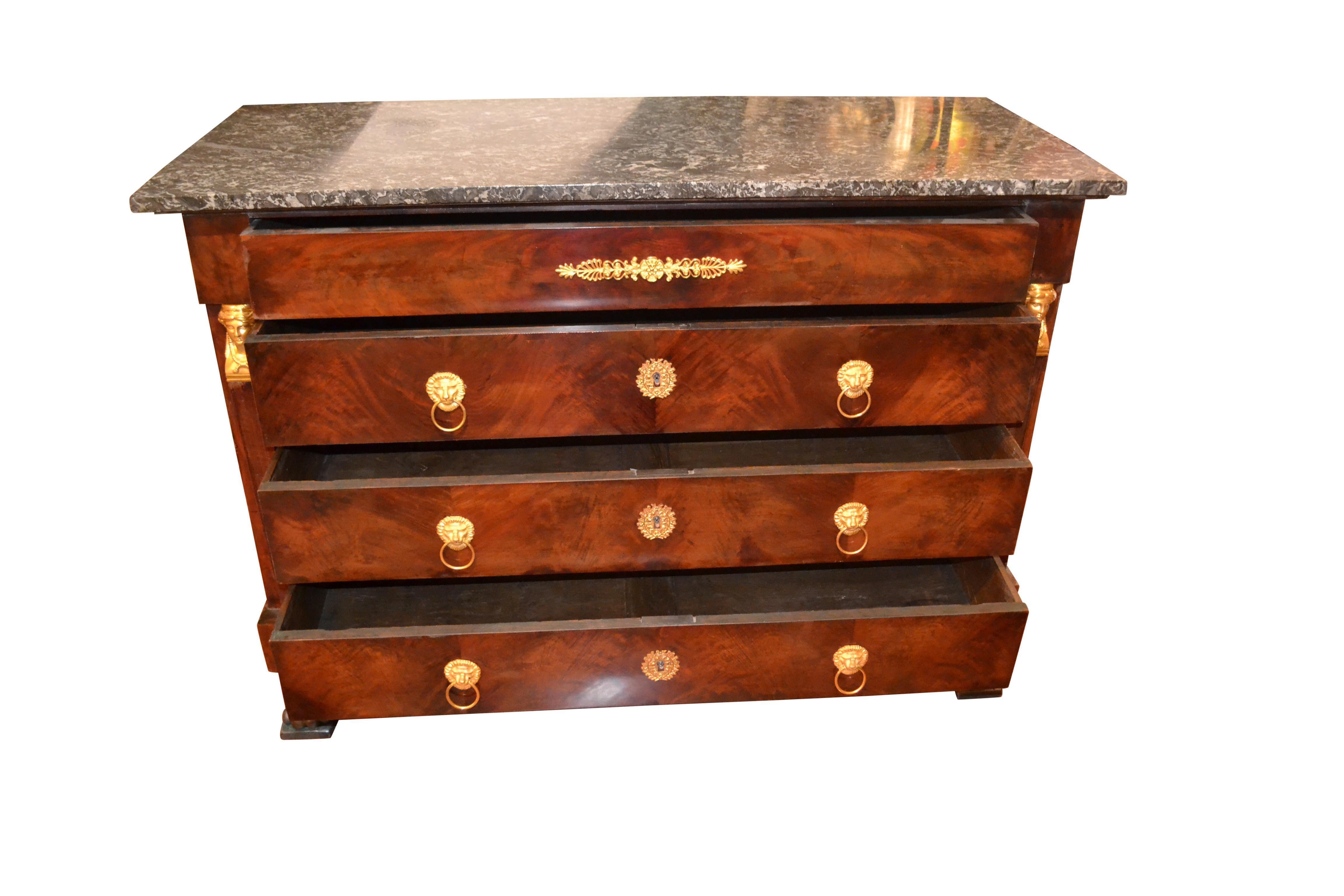 Bronze Period French Empire Chest of Drawers