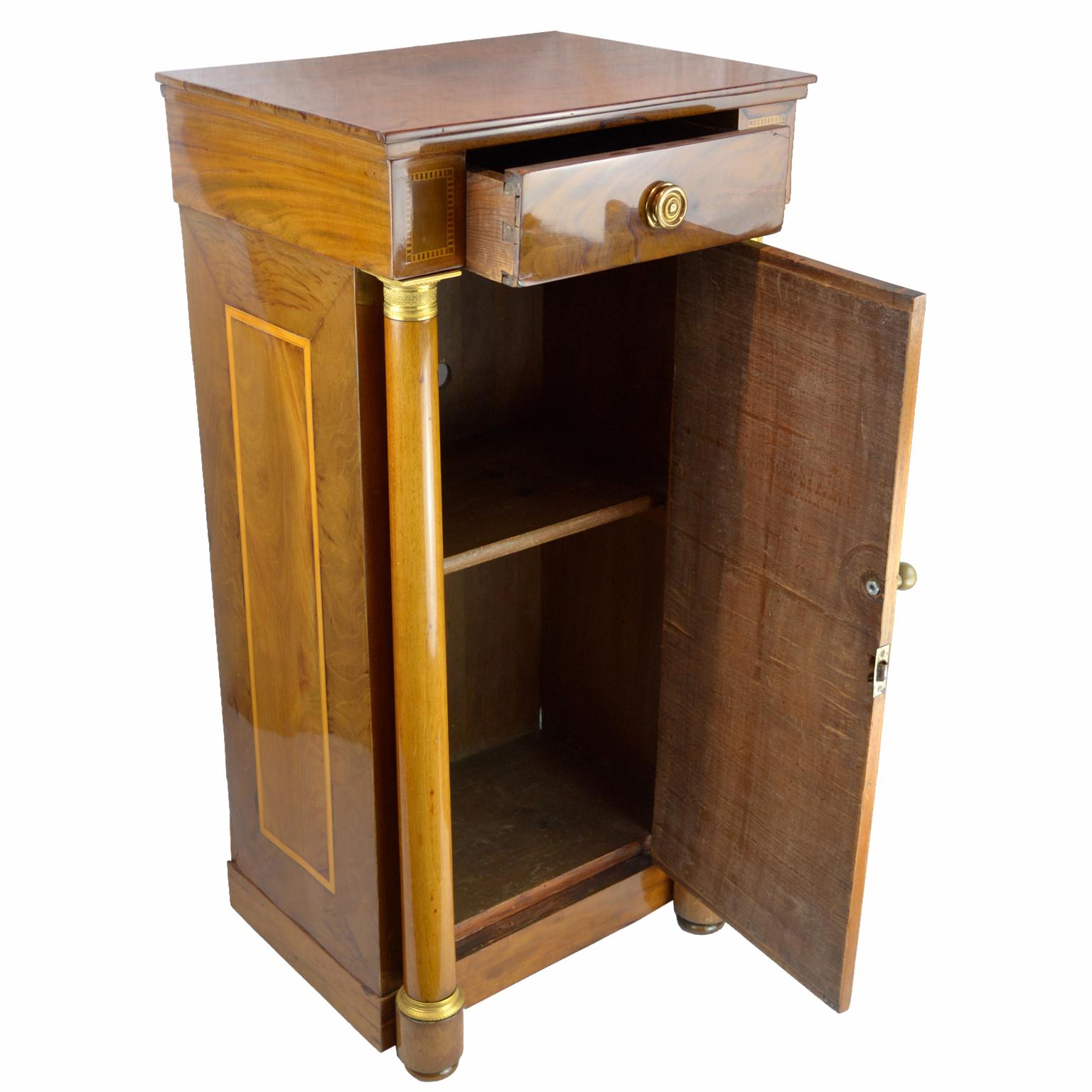 Period French Empire Mahogany Bedside Table In Good Condition In Vancouver, British Columbia