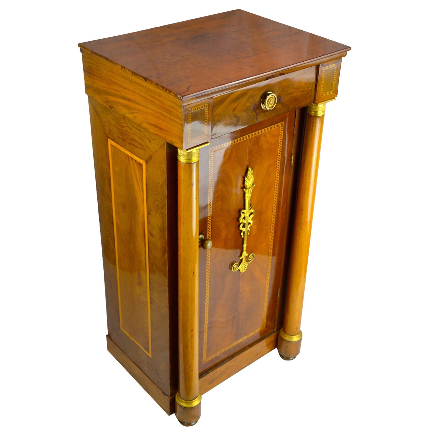 Period French Empire Mahogany Bedside Table