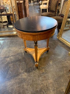 Period French Empire Mahogany Side Table with Marble Top