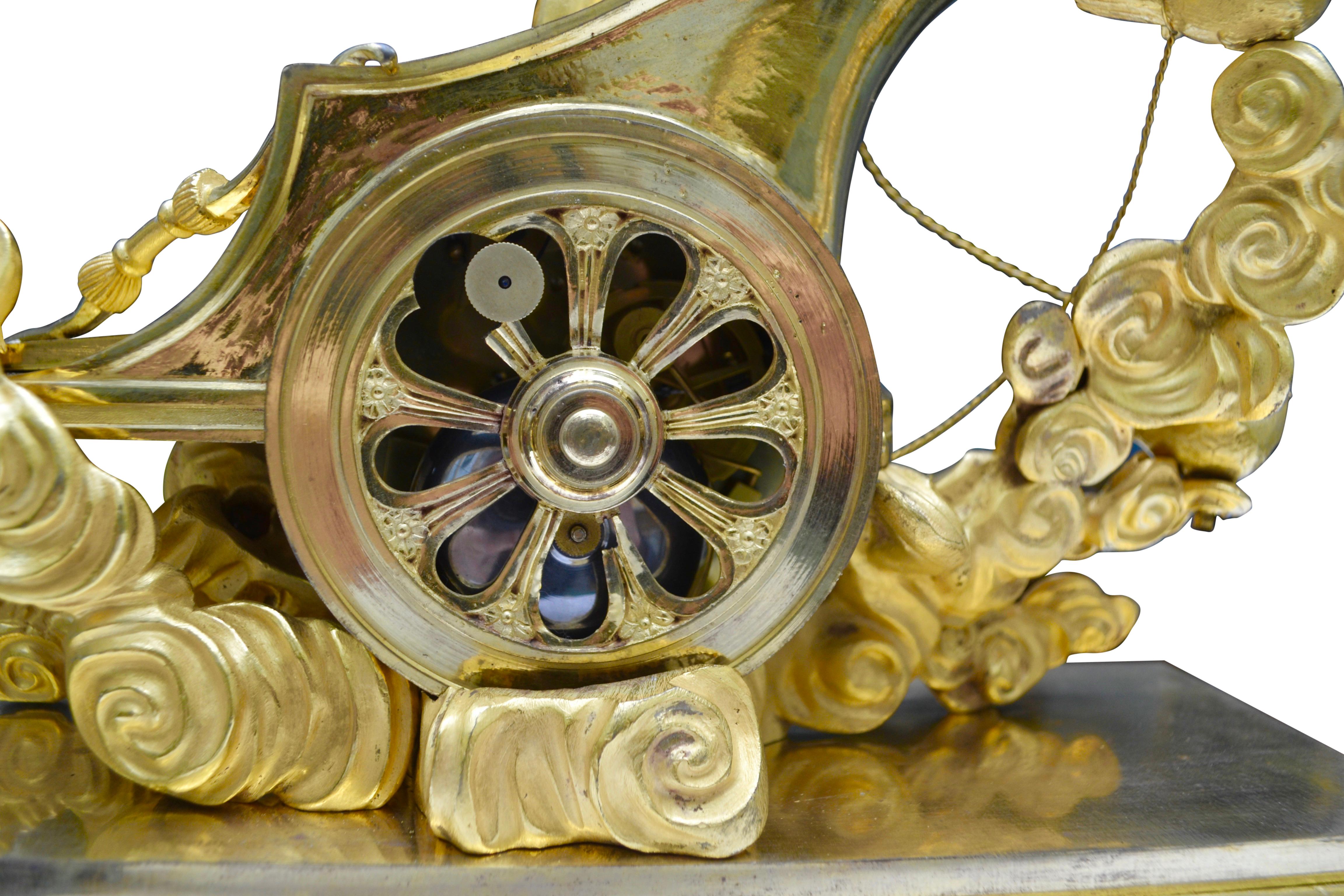 Horloge de cheminée Empire française d'époque en vente 3