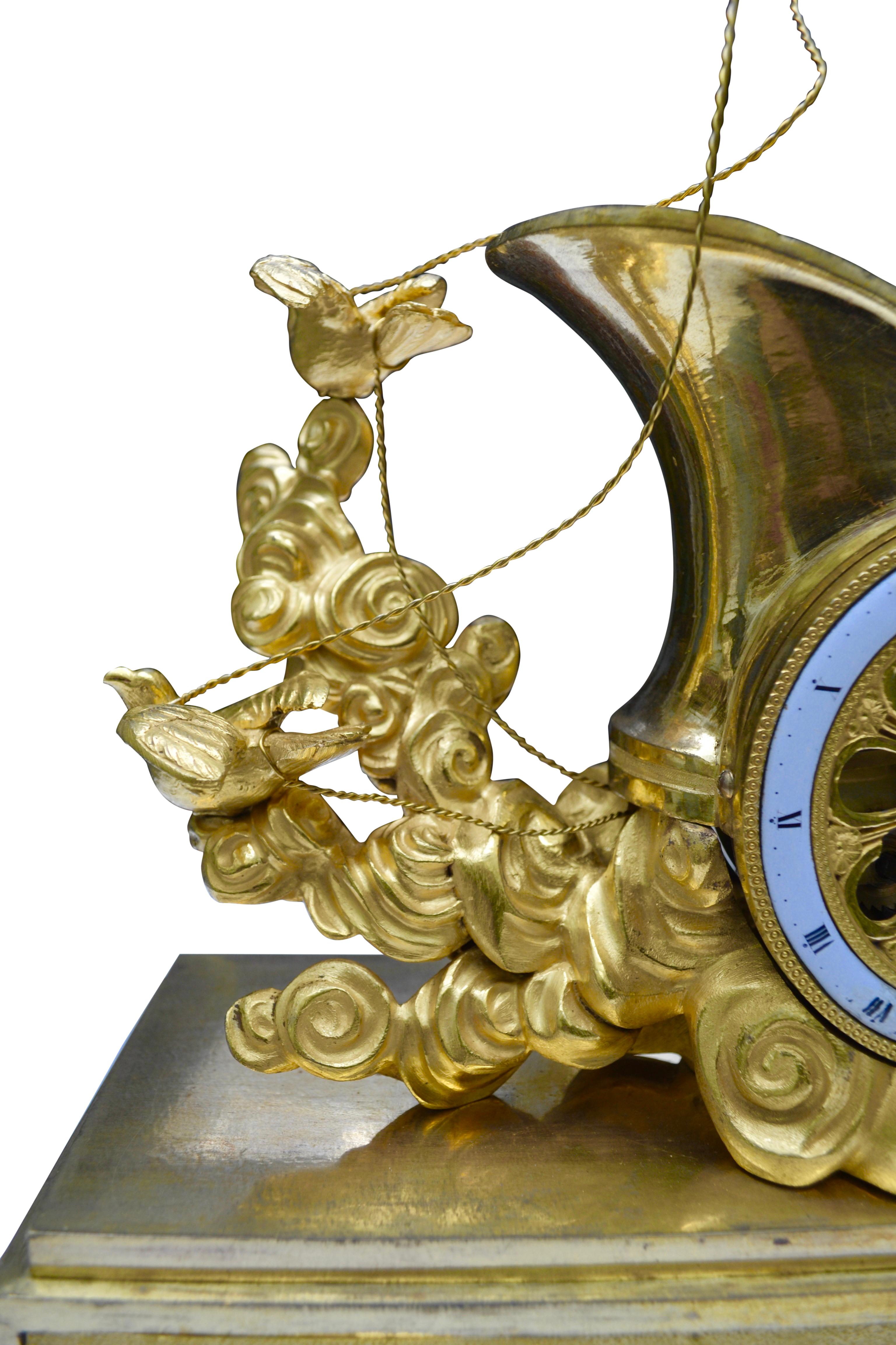 Horloge de cheminée Empire française d'époque Bon état - En vente à Vancouver, British Columbia