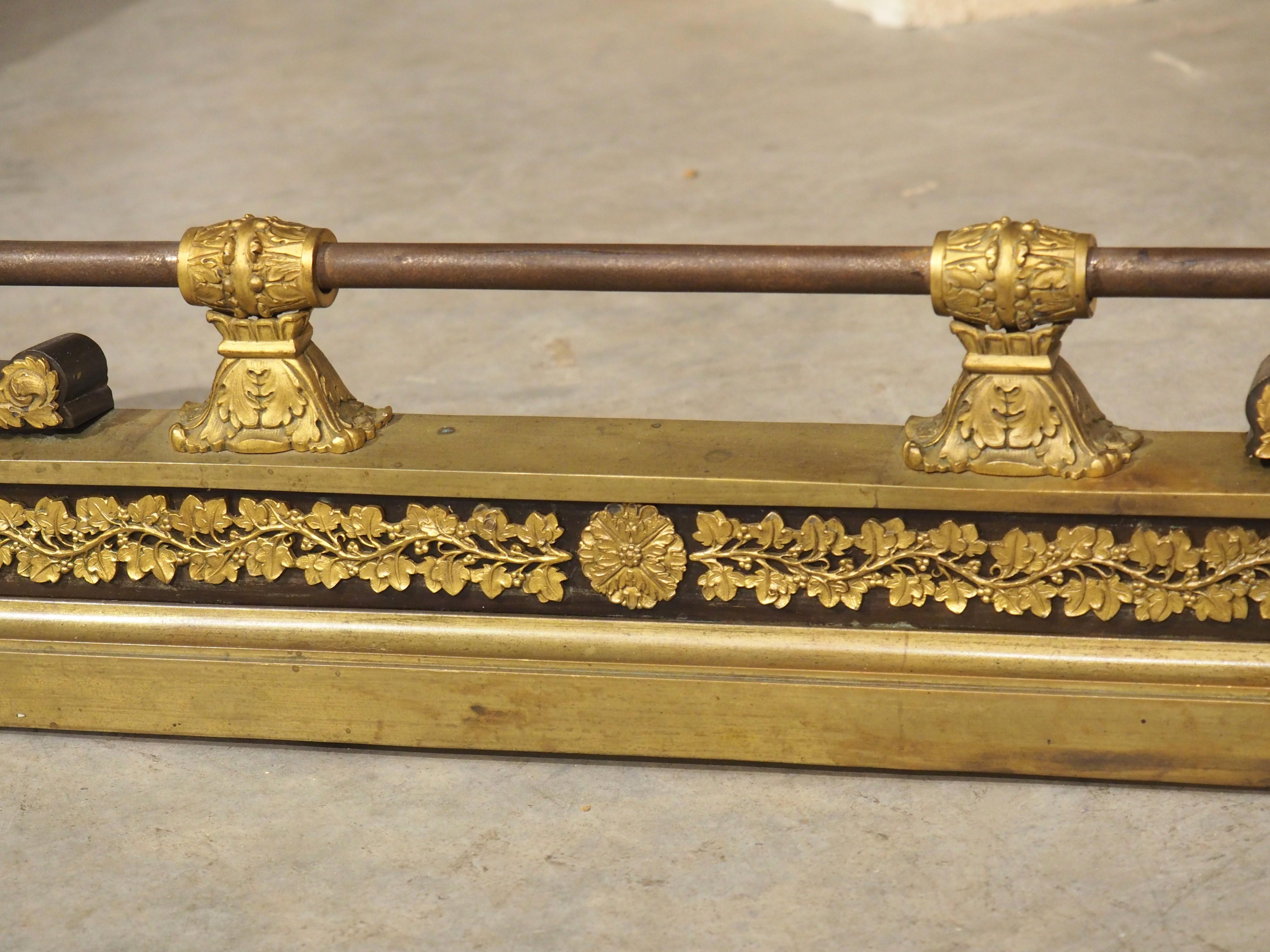 Period French Empire Patinated and Gilt Bronze Fireplace Fender, Circa 1815 For Sale 10