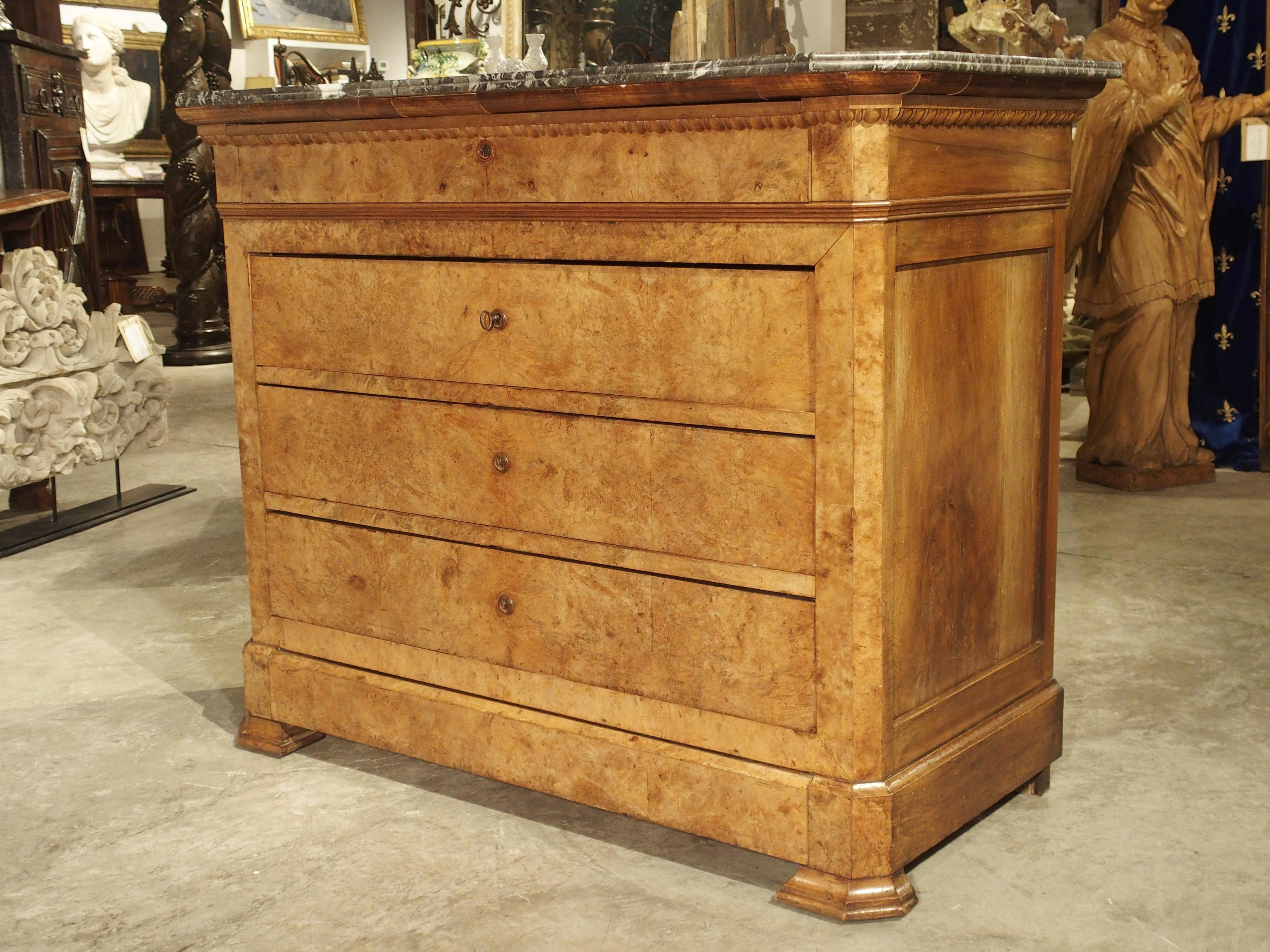 Period French Louis Philippe Commode in Burled Blonde Walnut, circa 1840 7