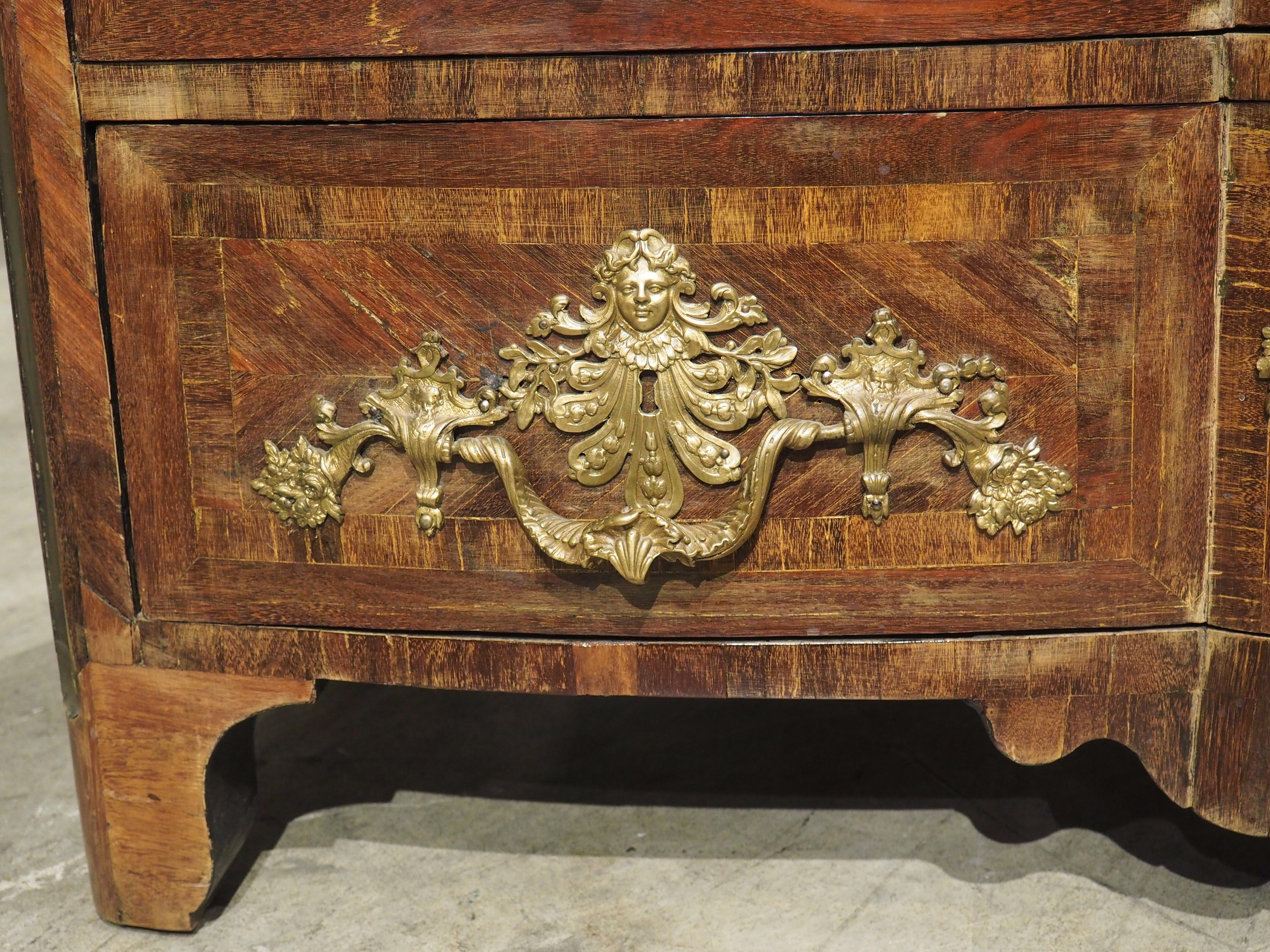Early 18th Century Period French Louis XIV Commode with Rich Bronze Ornamentation, circa 1705