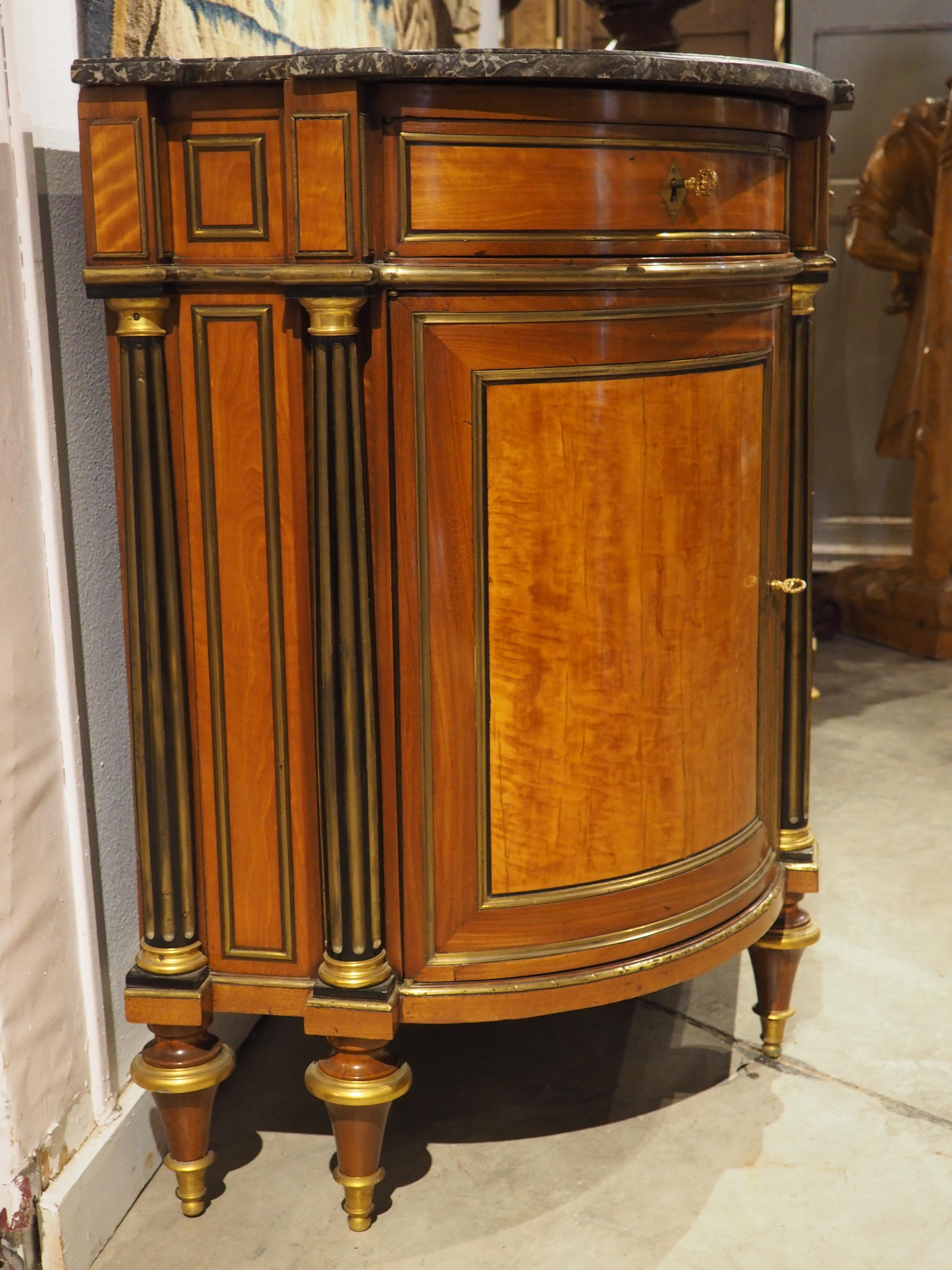 Metal Period French Louis XVI Demi-Lune Buffet, Circa 1780