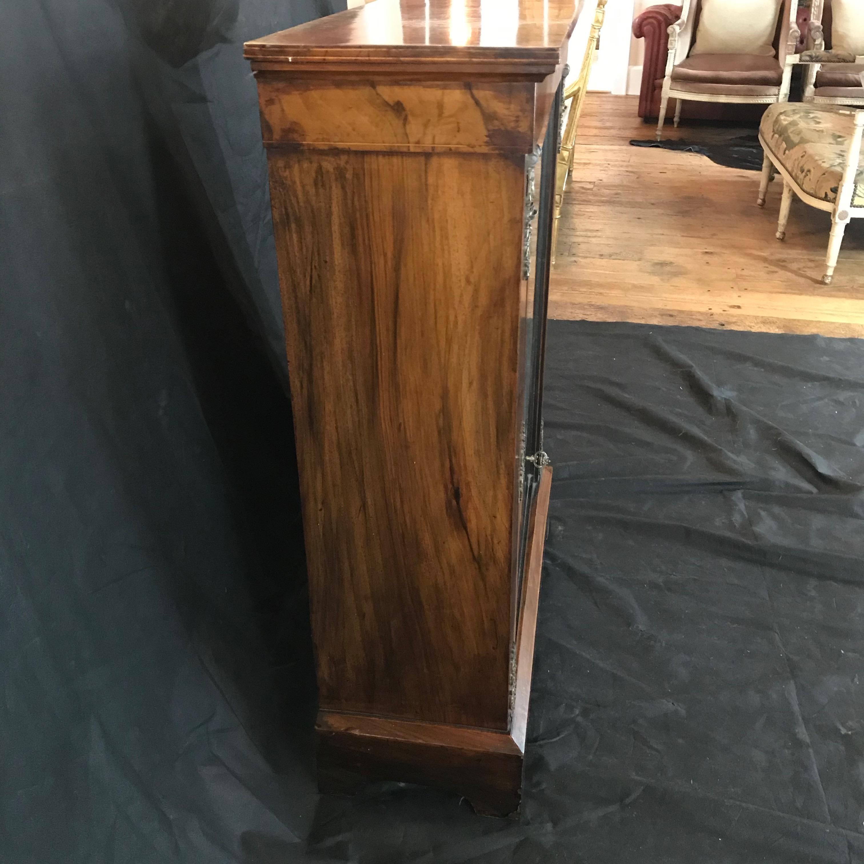 Period French Marquetry Bookcase or Display Cabinet with Gold Detail 4