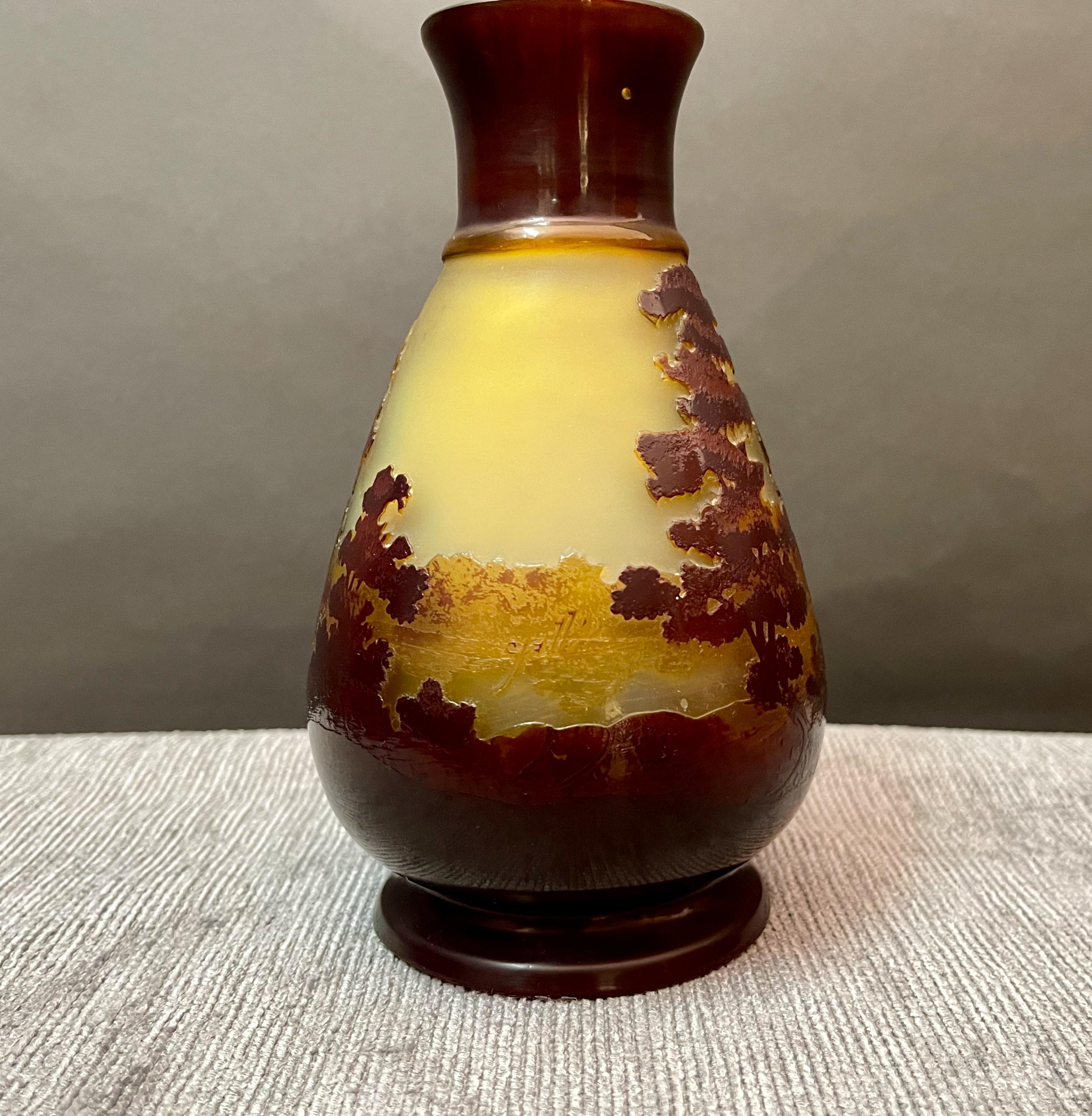 Period French Multilayer Glass Paste Vase by Emile Gallé 2