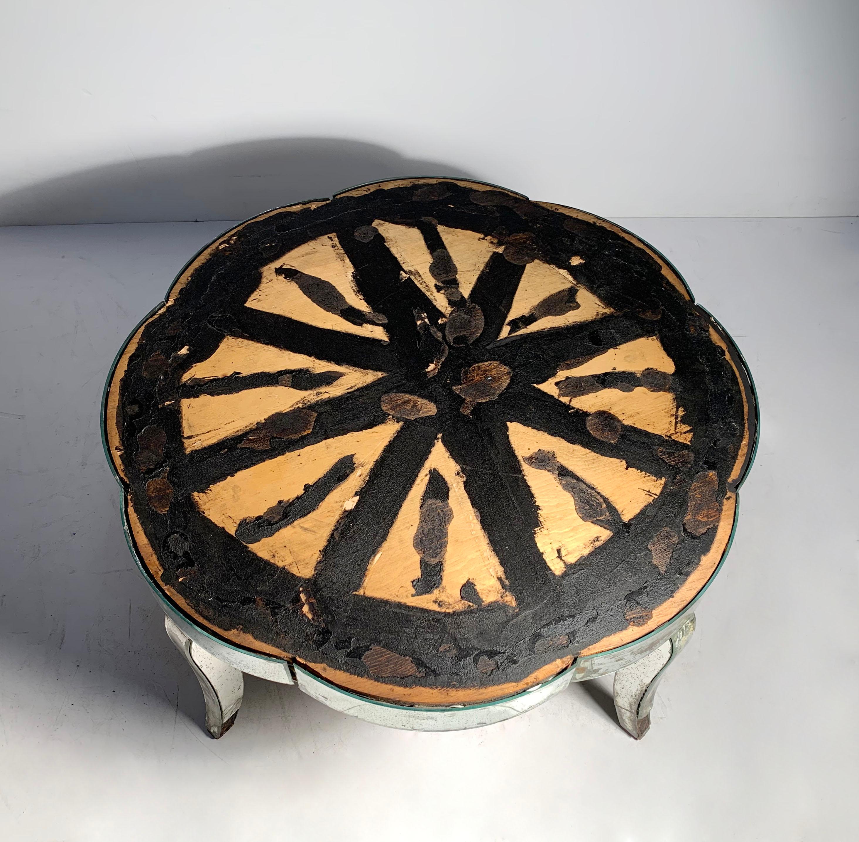 Art déco Table basse en miroir d'époque déco française ou italienne en vente