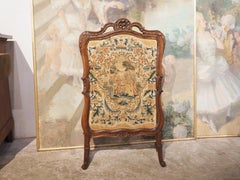 Period French Régence Firescreen with Needlepoint Inset, circa 1720
