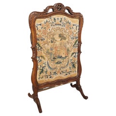 Period French Régence Firescreen with Needlepoint Inset, circa 1720