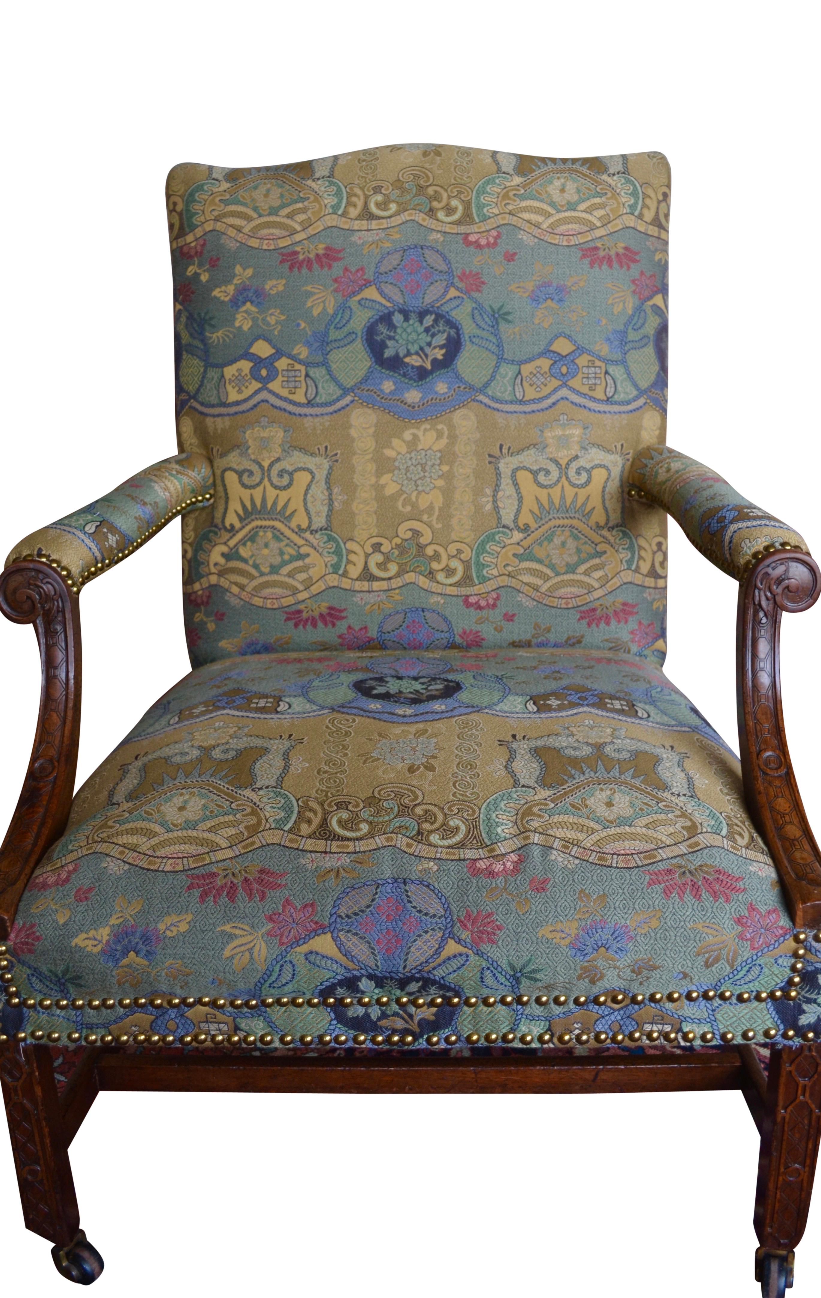 Period George III Gainsborough Library Chair In Good Condition In Vancouver, British Columbia