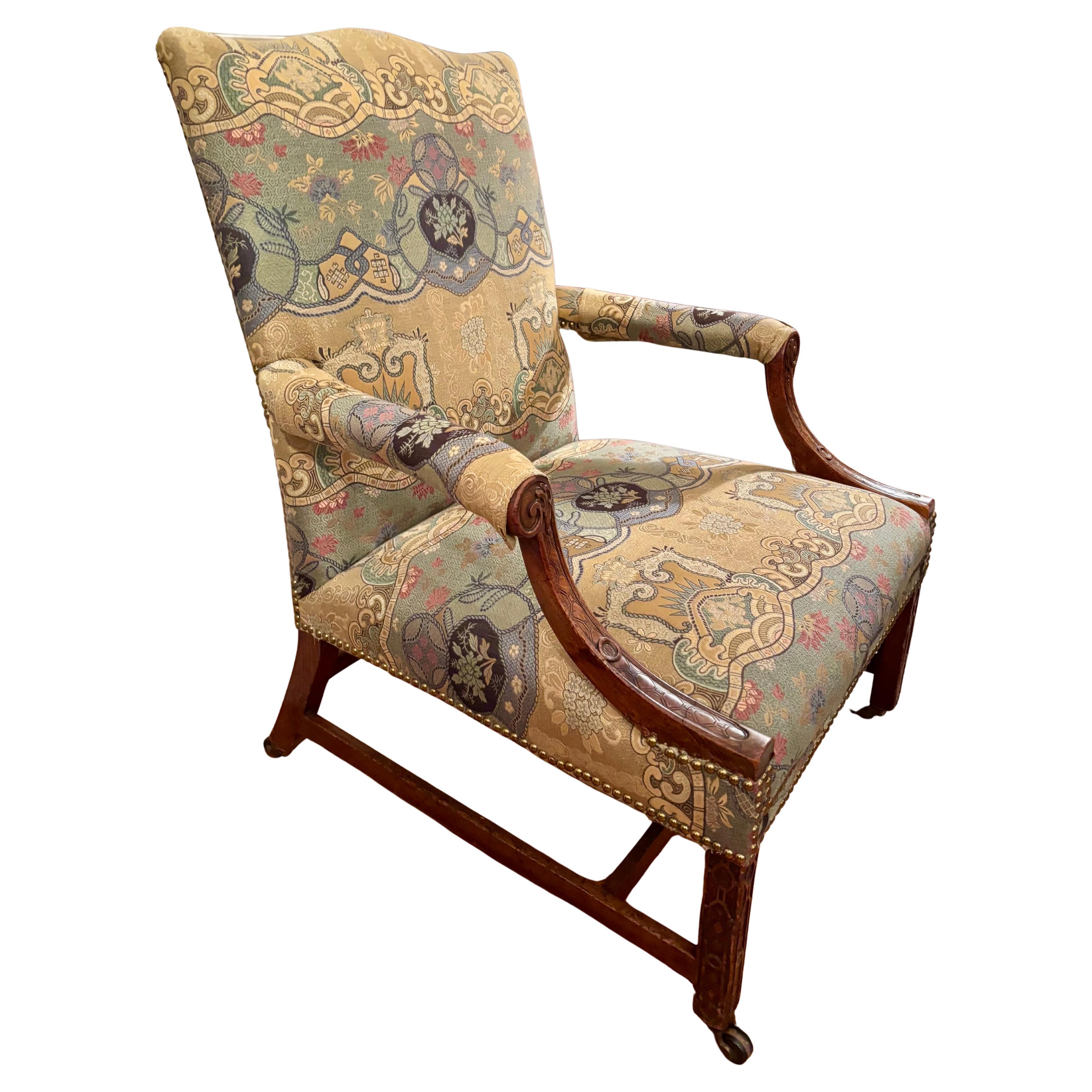 Period George III Gainsborough Library Chair For Sale