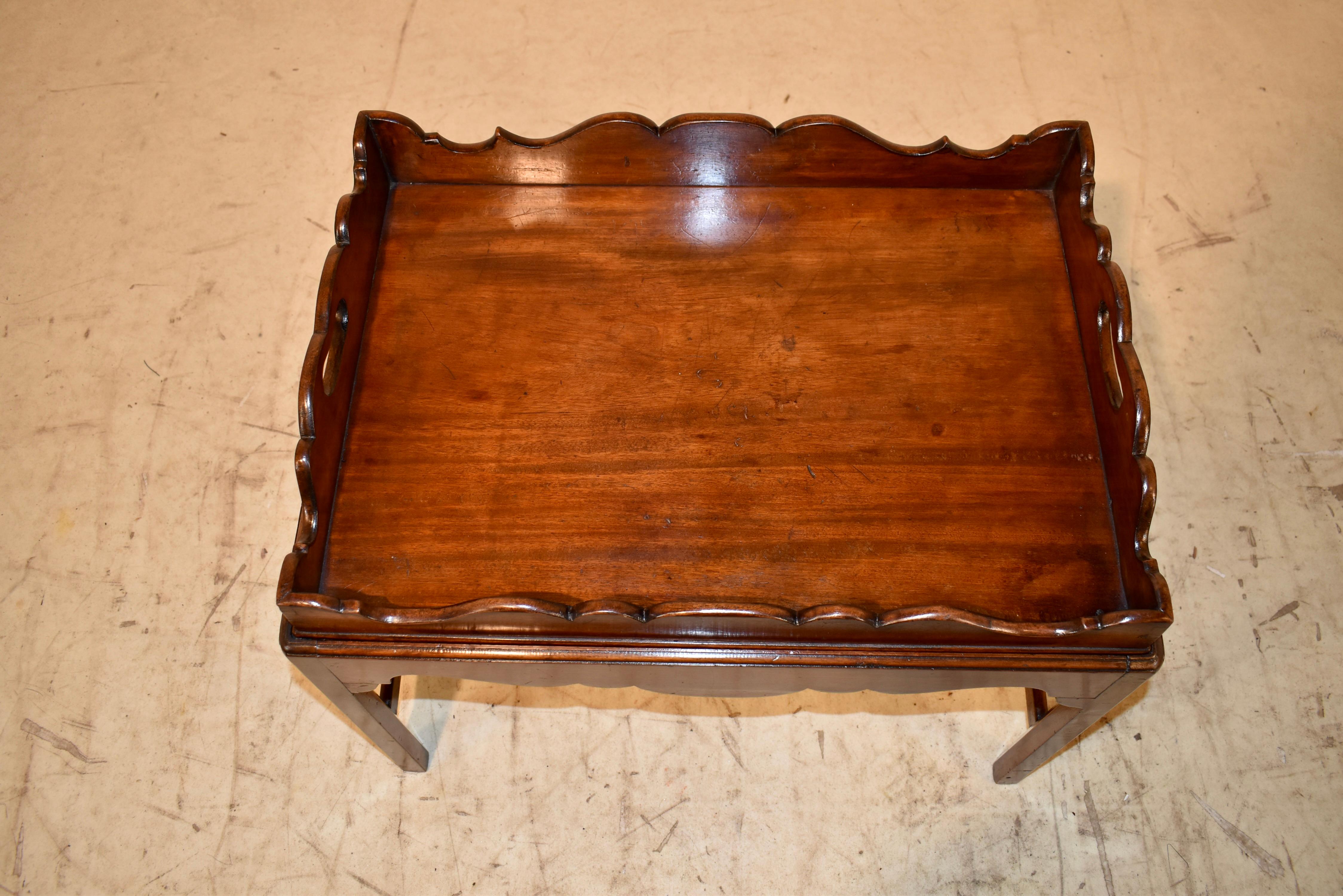 Ottone Vassoio in mogano d'epoca Giorgio III su supporto, 1760-1780 ca. in vendita