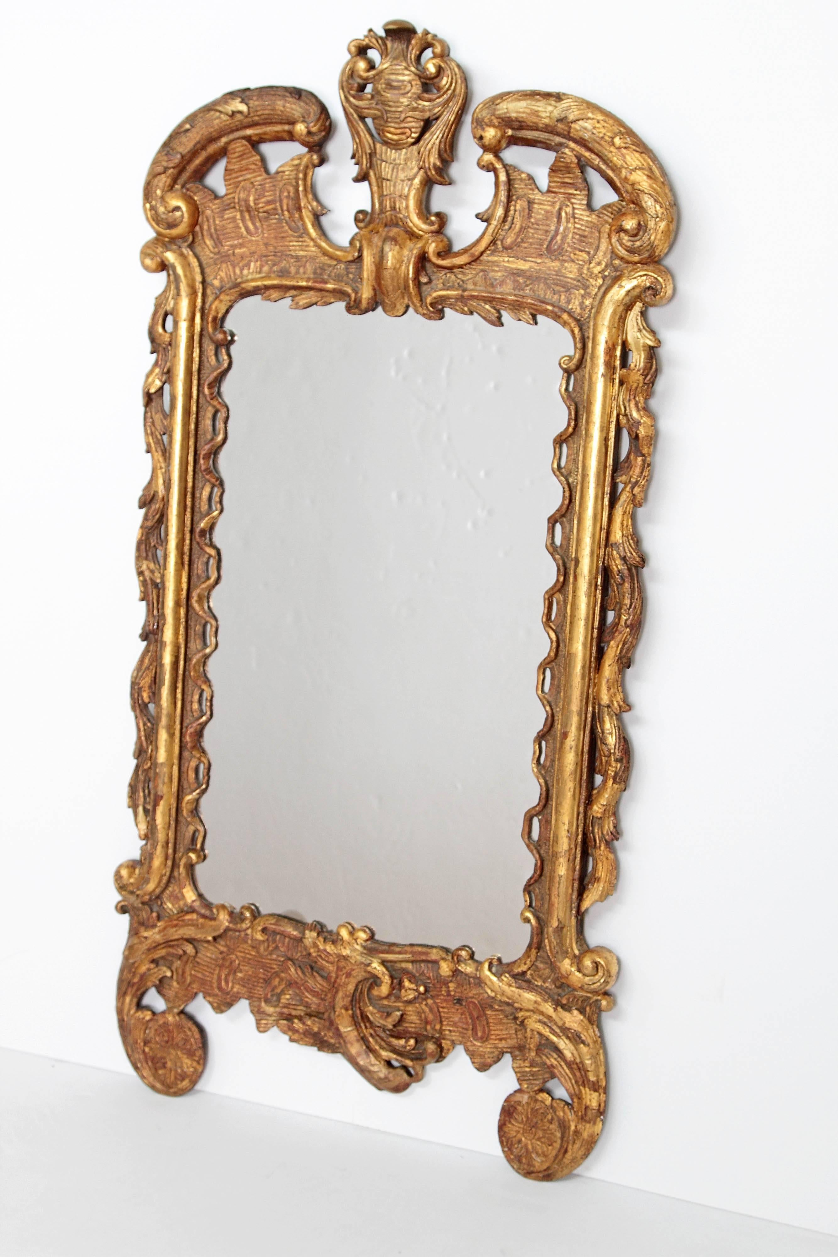 English Period George III Pier Glass with Carved and Gilded Frame