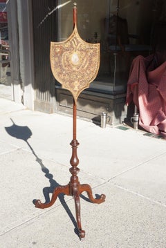 Period George III Quilled Gilded Paper Pole Fire Screen