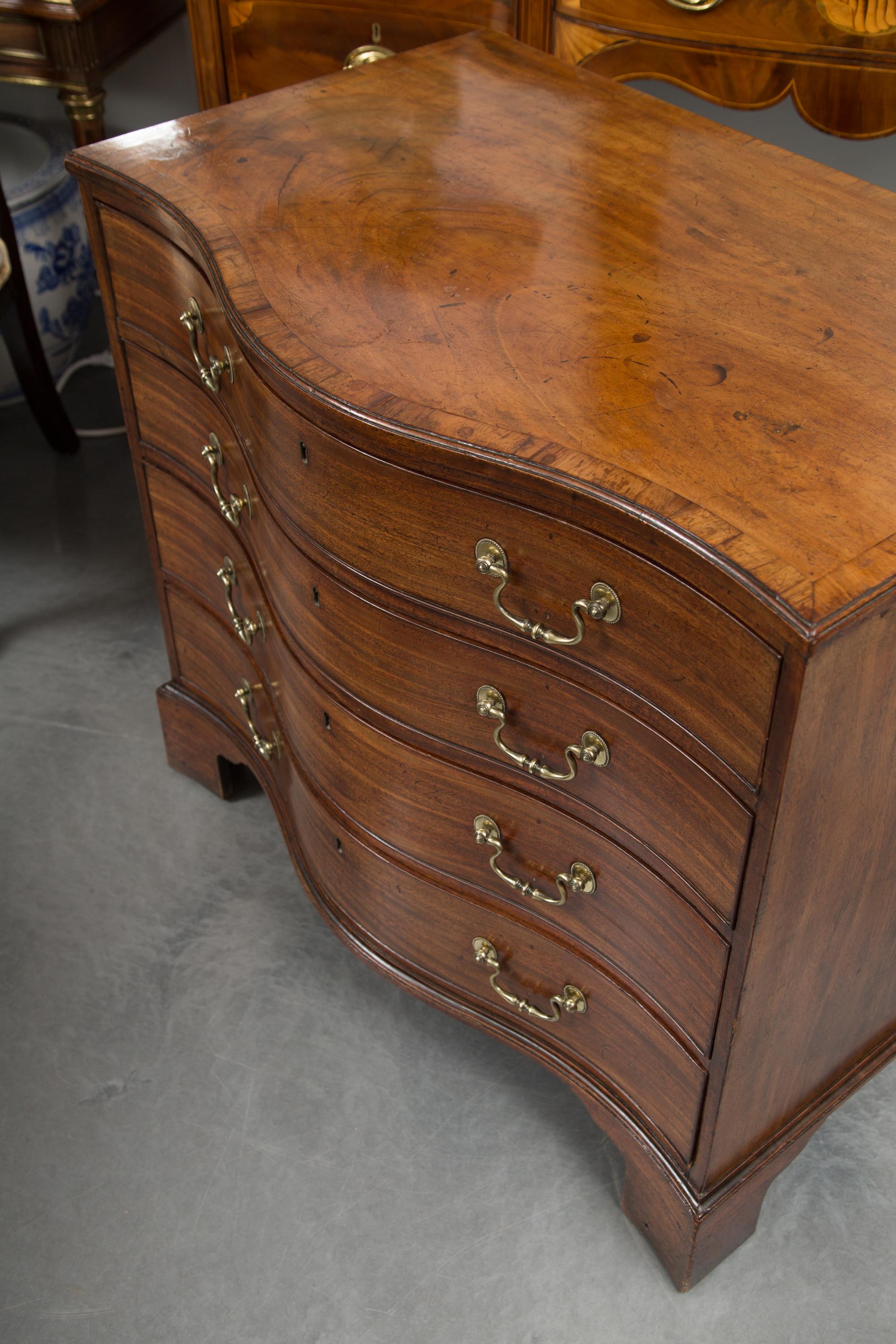 Late 18th Century Period George III Serpentine Chest of Drawers