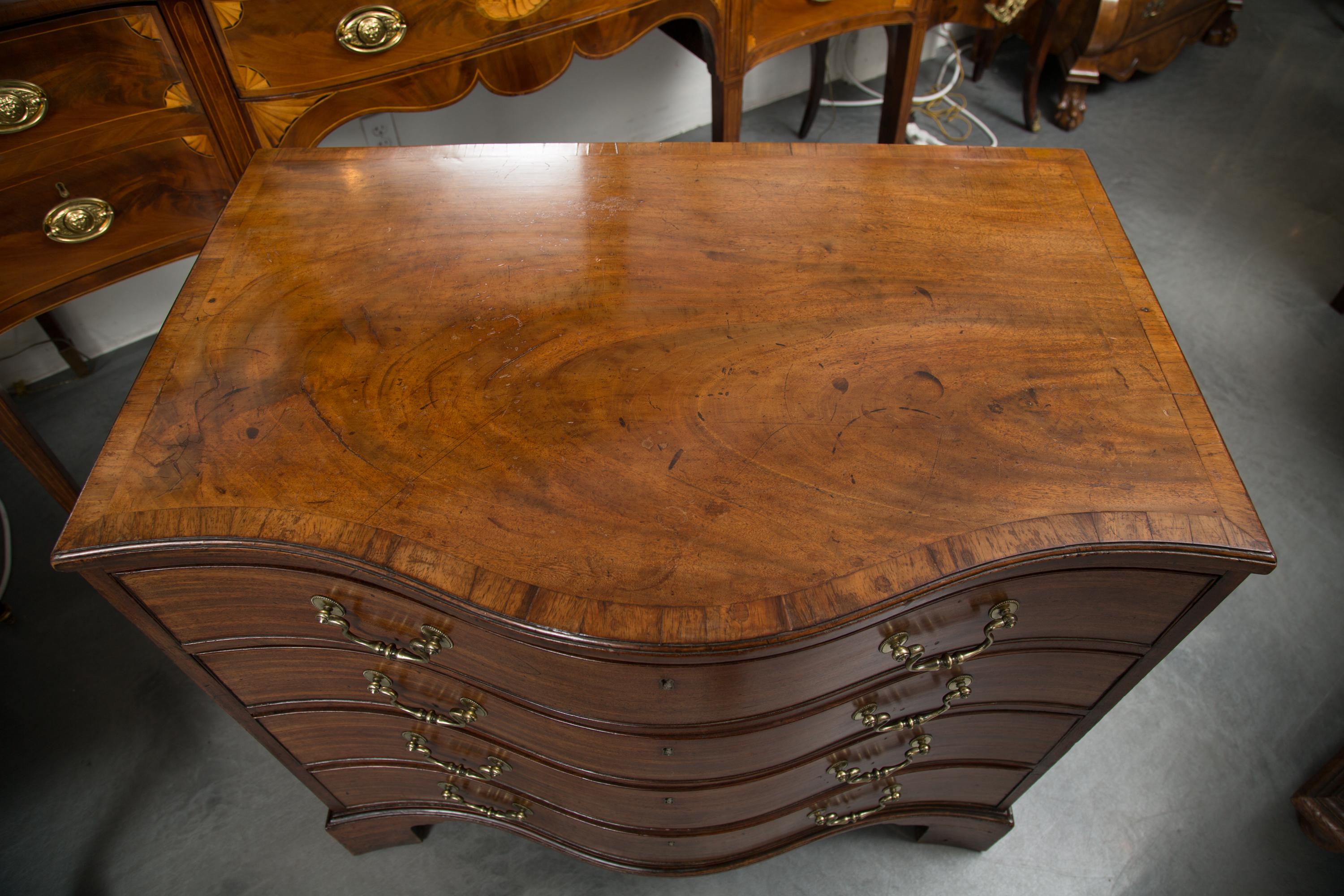 Mahogany Period George III Serpentine Chest of Drawers