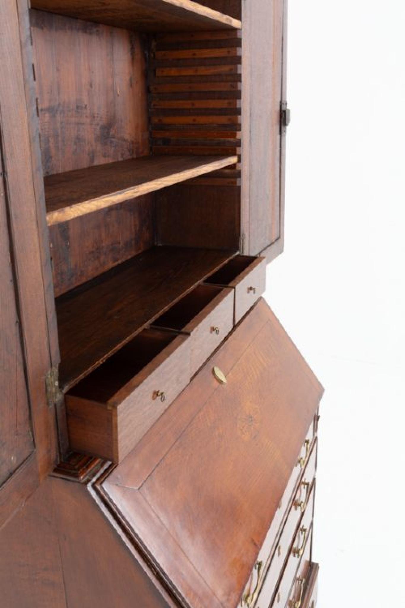 Librería Georgiana de Periodo Gabinete de Roble en venta 4