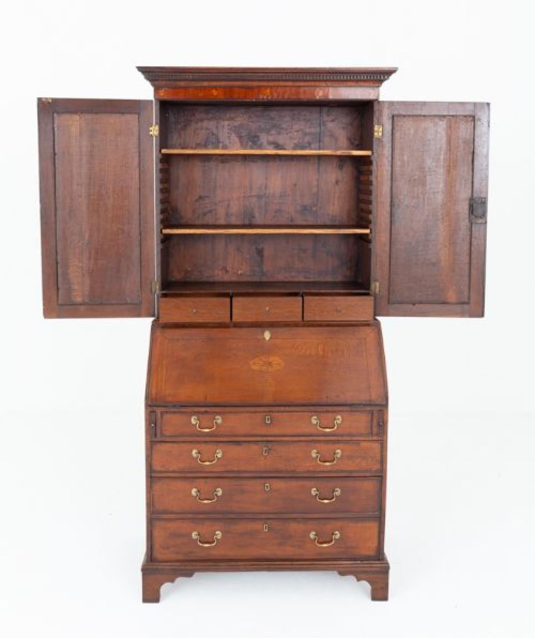 Librería Georgiana de Periodo Gabinete de Roble en venta 1