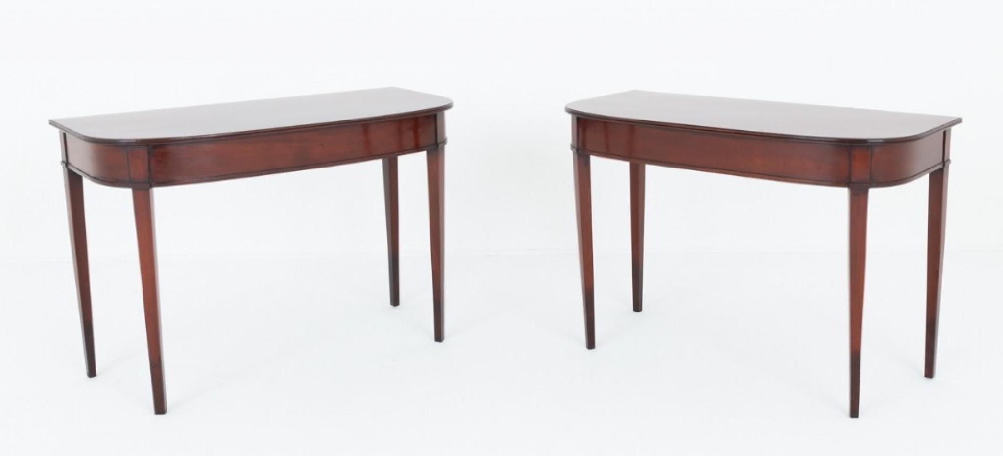 Period Georgian Console Tables D End Hall Mahogany 1800 In Good Condition For Sale In Potters Bar, GB