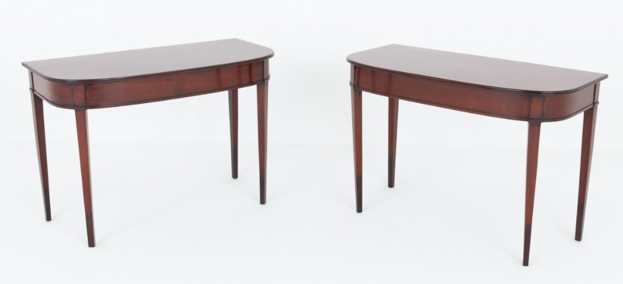 Early 19th Century Period Georgian Console Tables D End Hall Mahogany 1800 For Sale