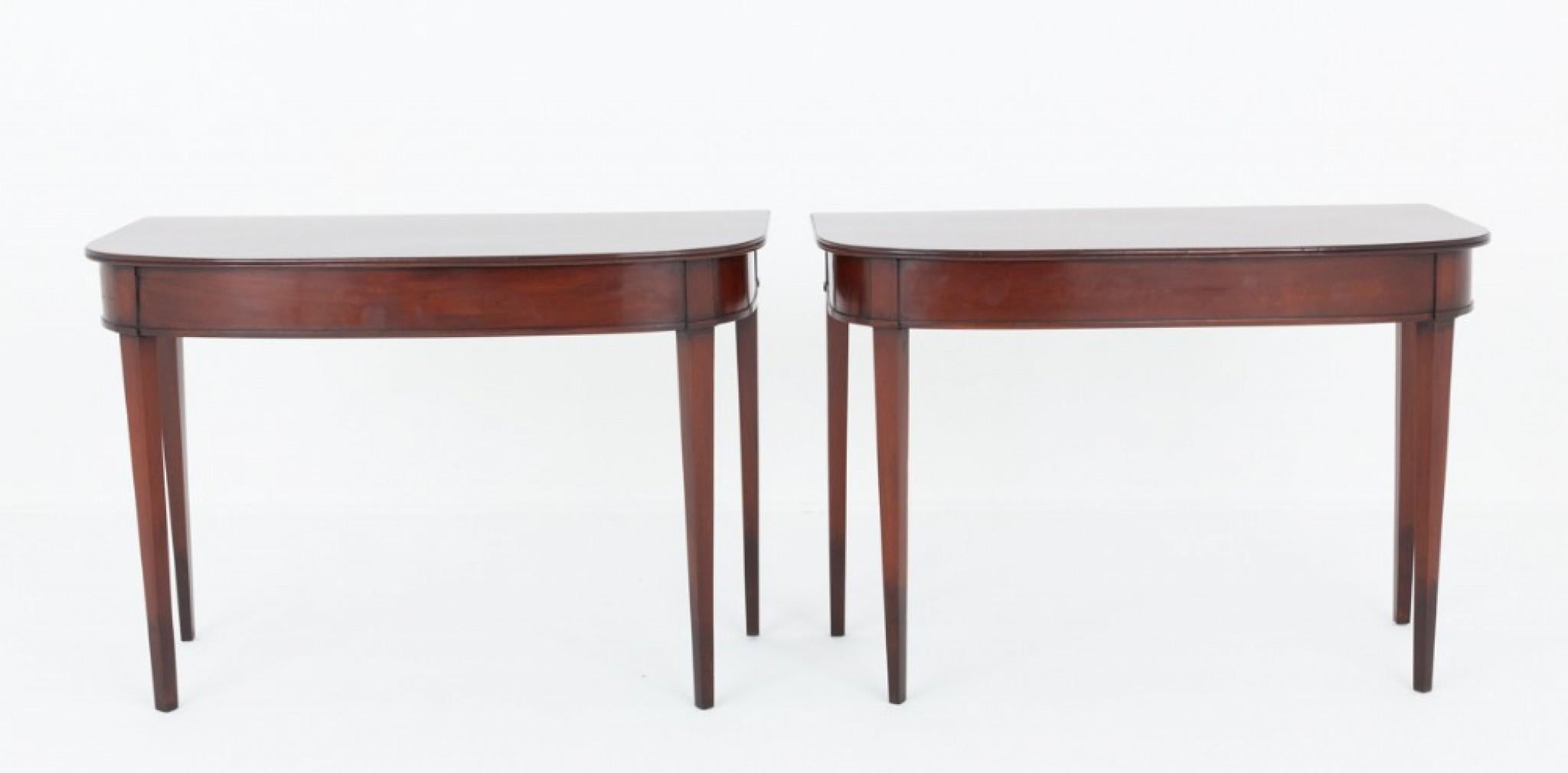 Period Georgian Console Tables D End Hall Mahogany 1800 For Sale 1