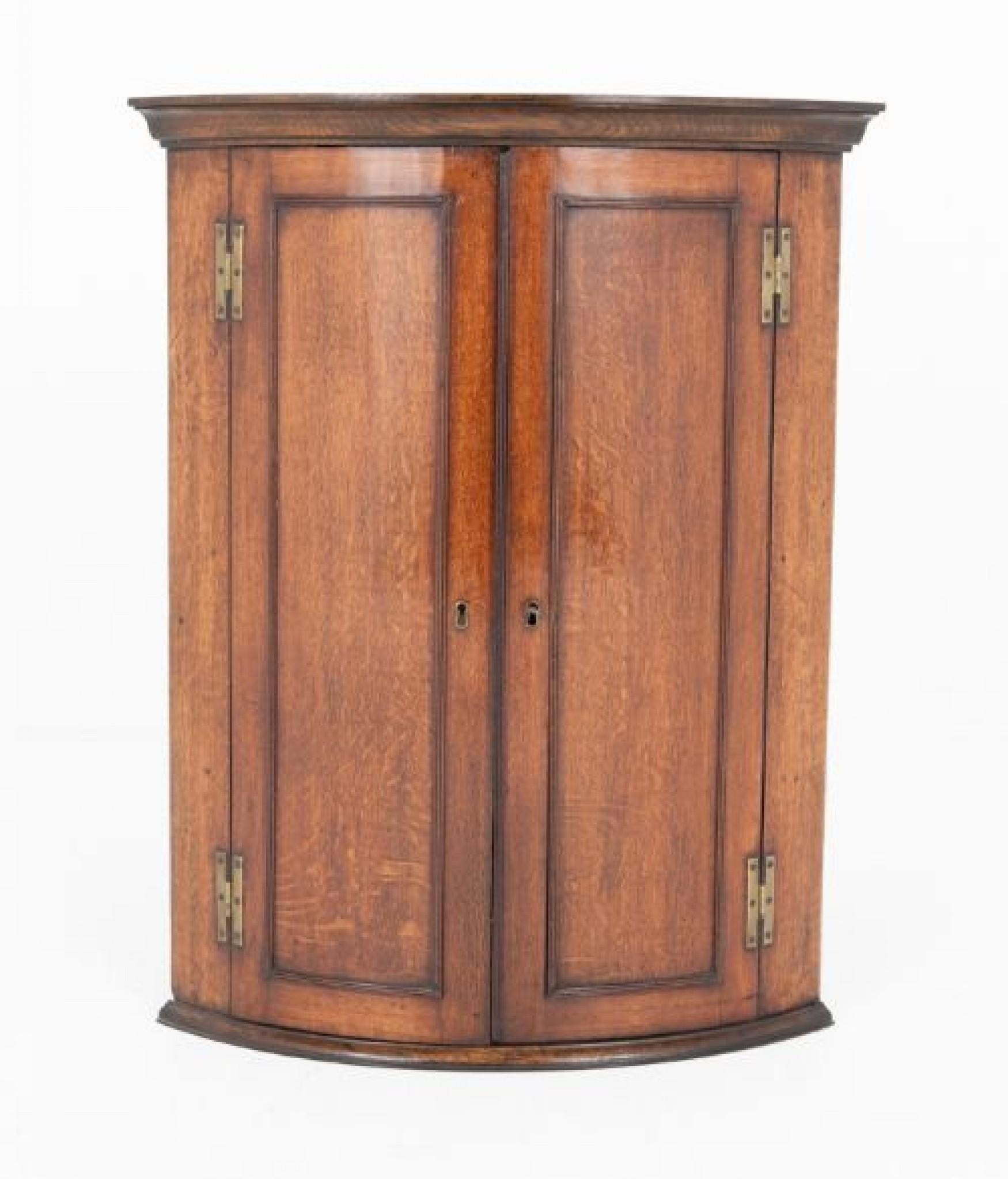 Early 19th Century Period Georgian Corner Cabinet Oak Closet 1800 For Sale