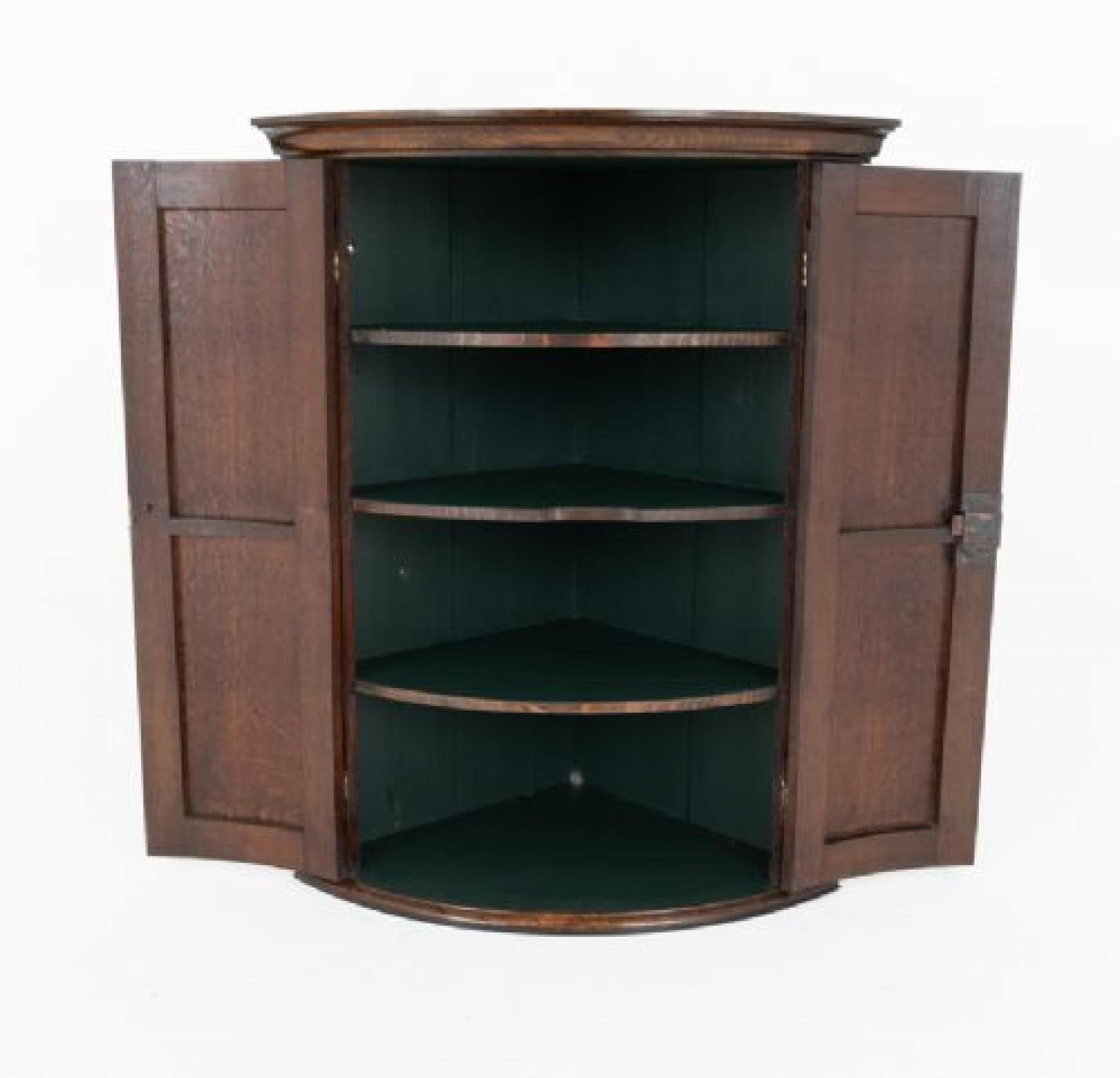 Period Georgian Corner Cabinet Oak Closet 1800 For Sale 1
