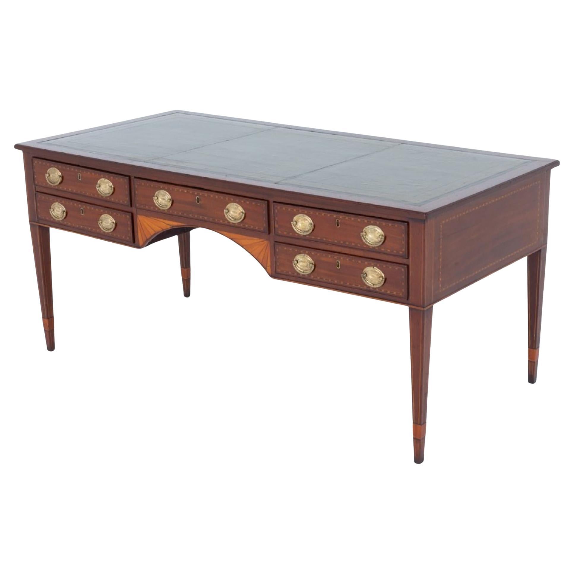 Bureau géorgien d'époque Table à écrire Acajou