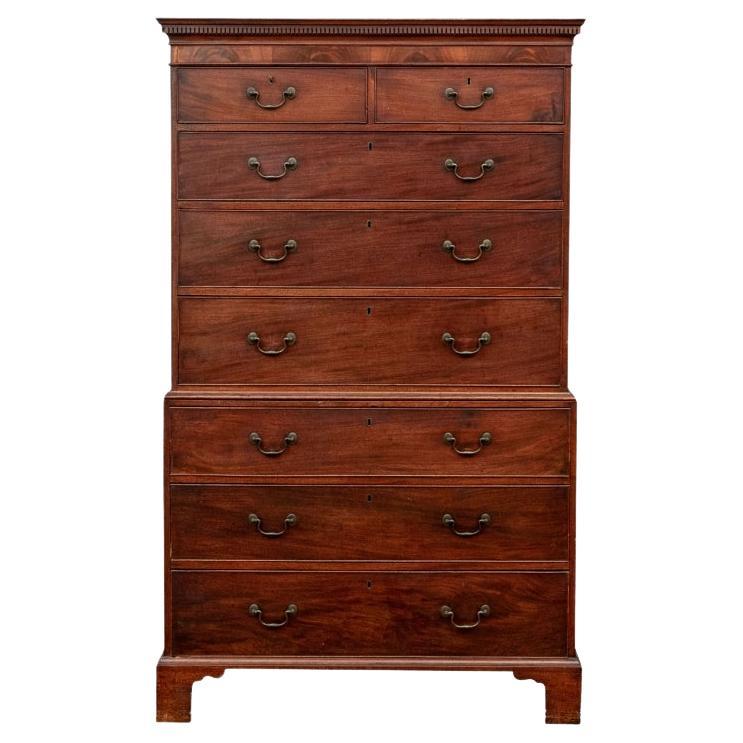 Period Georgian Mahogany Chest On Chest for Restoration For Sale