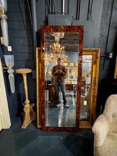 Period German Art Deco Black Walnut Mirror