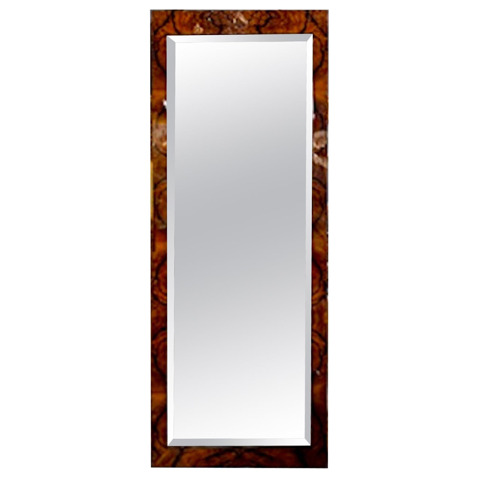 Period German Art Deco Black Walnut Mirror