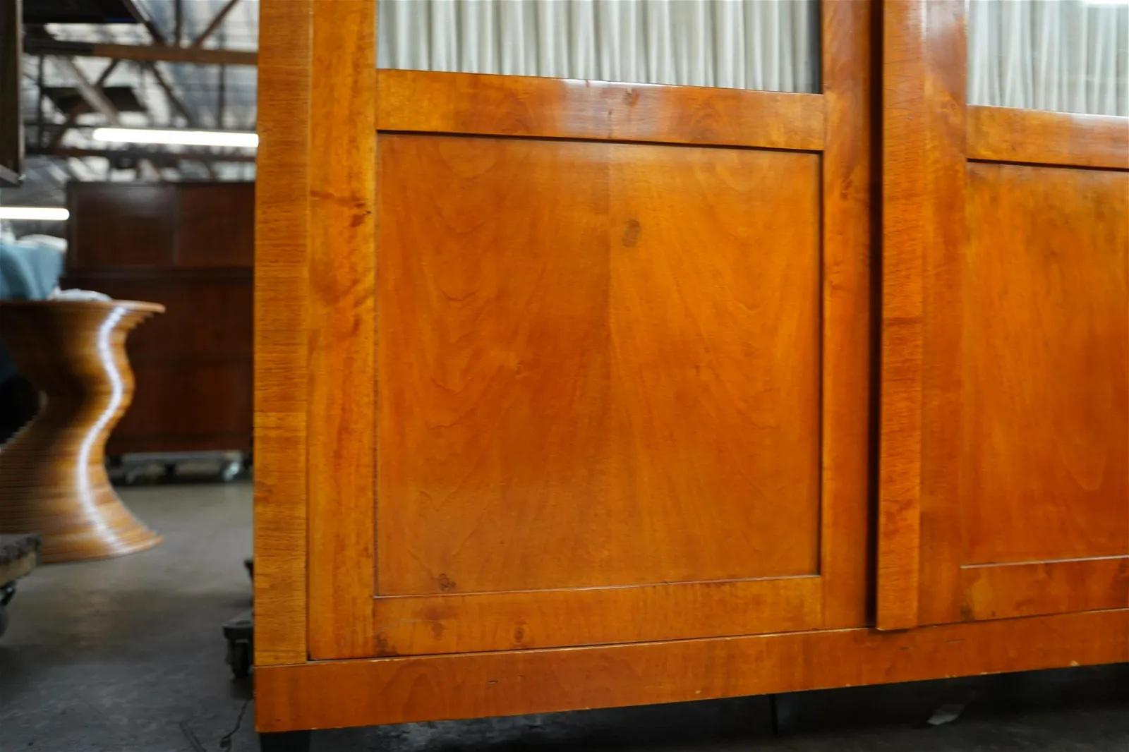 Antique Period German Biedermeier Fruitwood Glazed Door Cabinet Circa 1820 For Sale 1