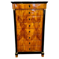 Grand coffre Biedermeier allemand d'époque