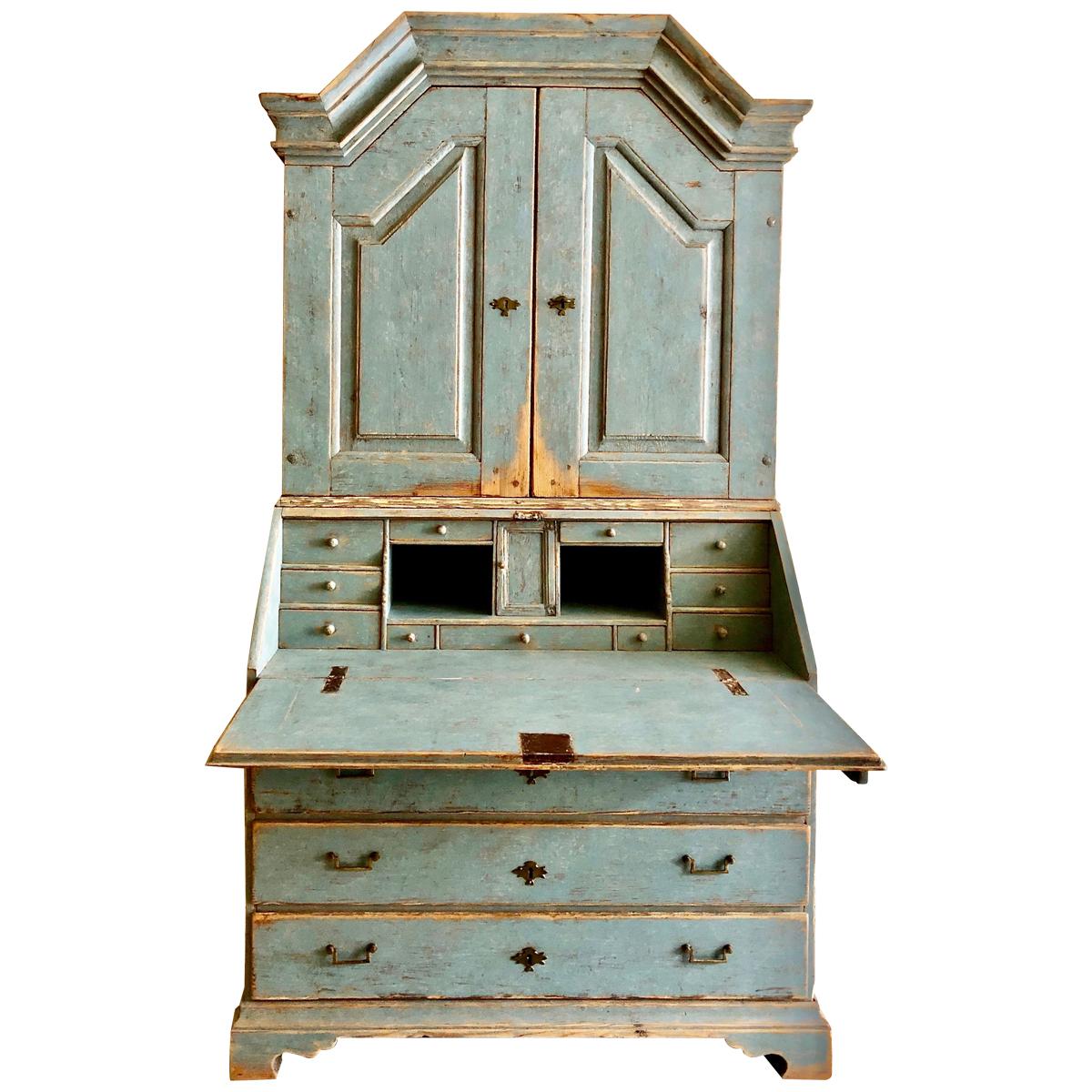 Period Gustavian Swedish Secretaire Cabinet