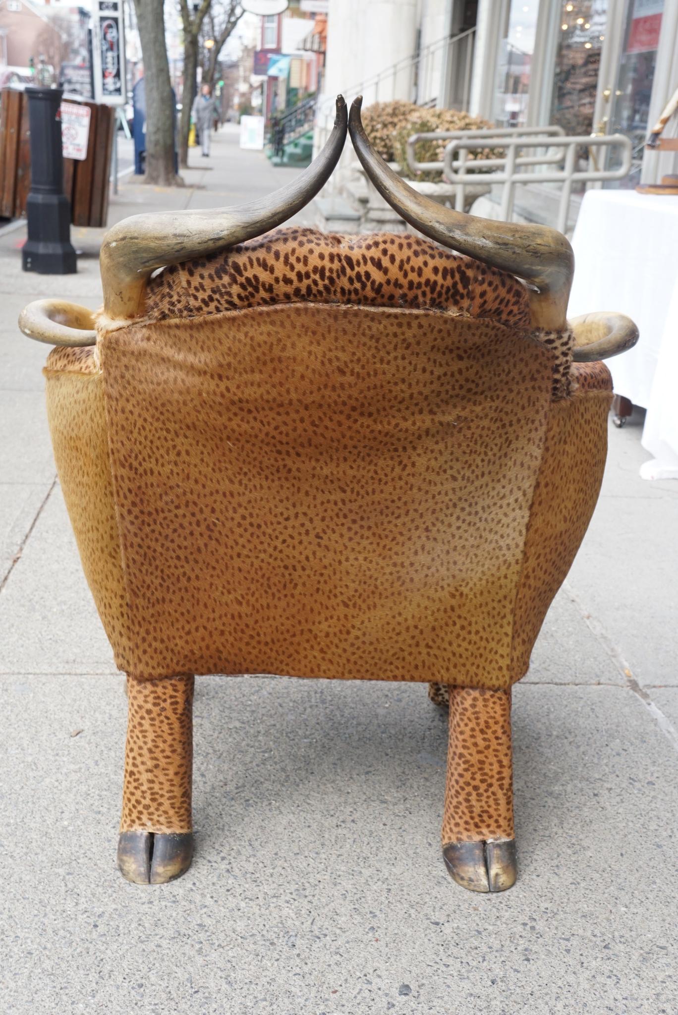 Period Horn and Hoof Hide Upholstered Chair In Good Condition In Hudson, NY
