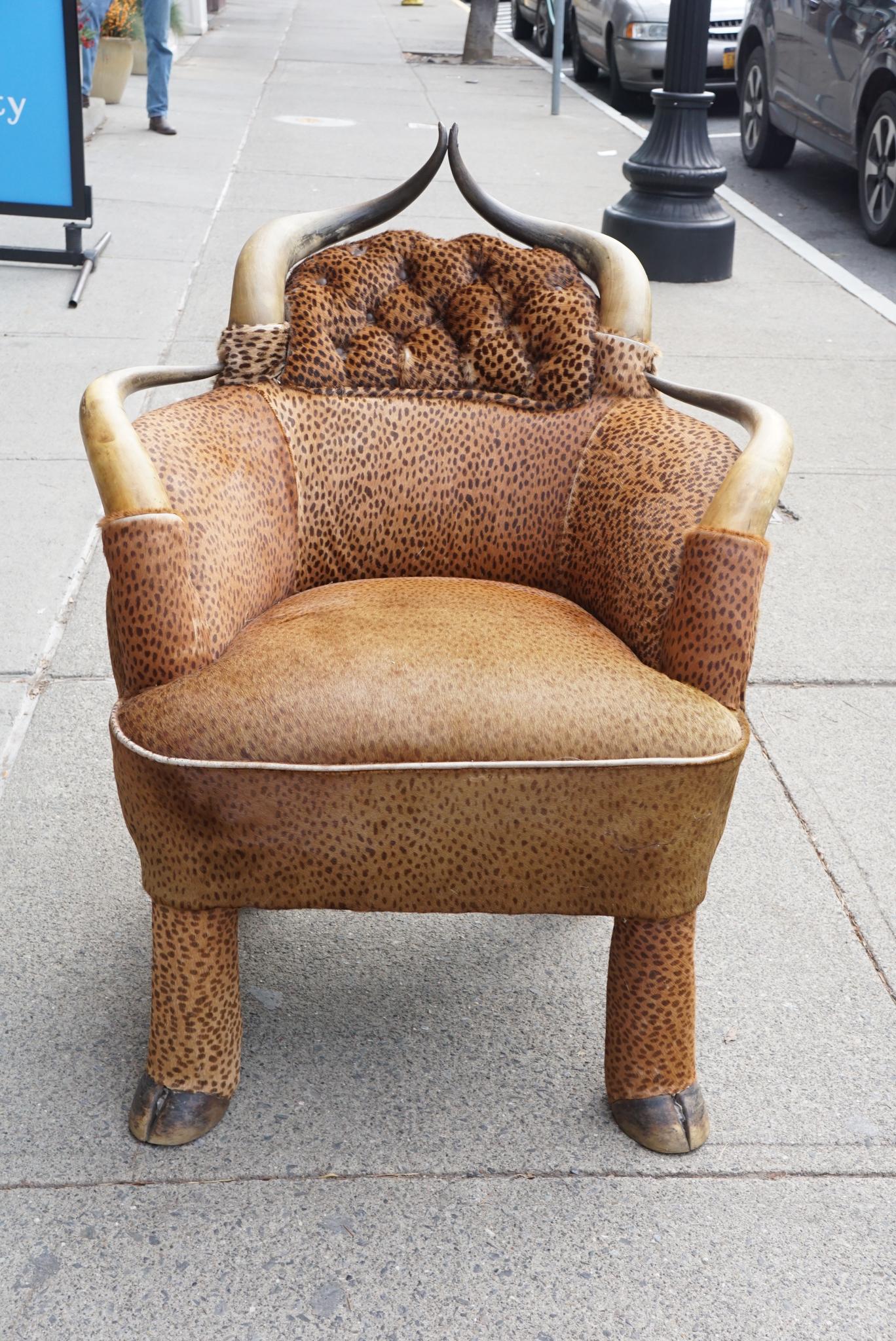 19th Century Period Horn and Hoof Hide Upholstered Chair