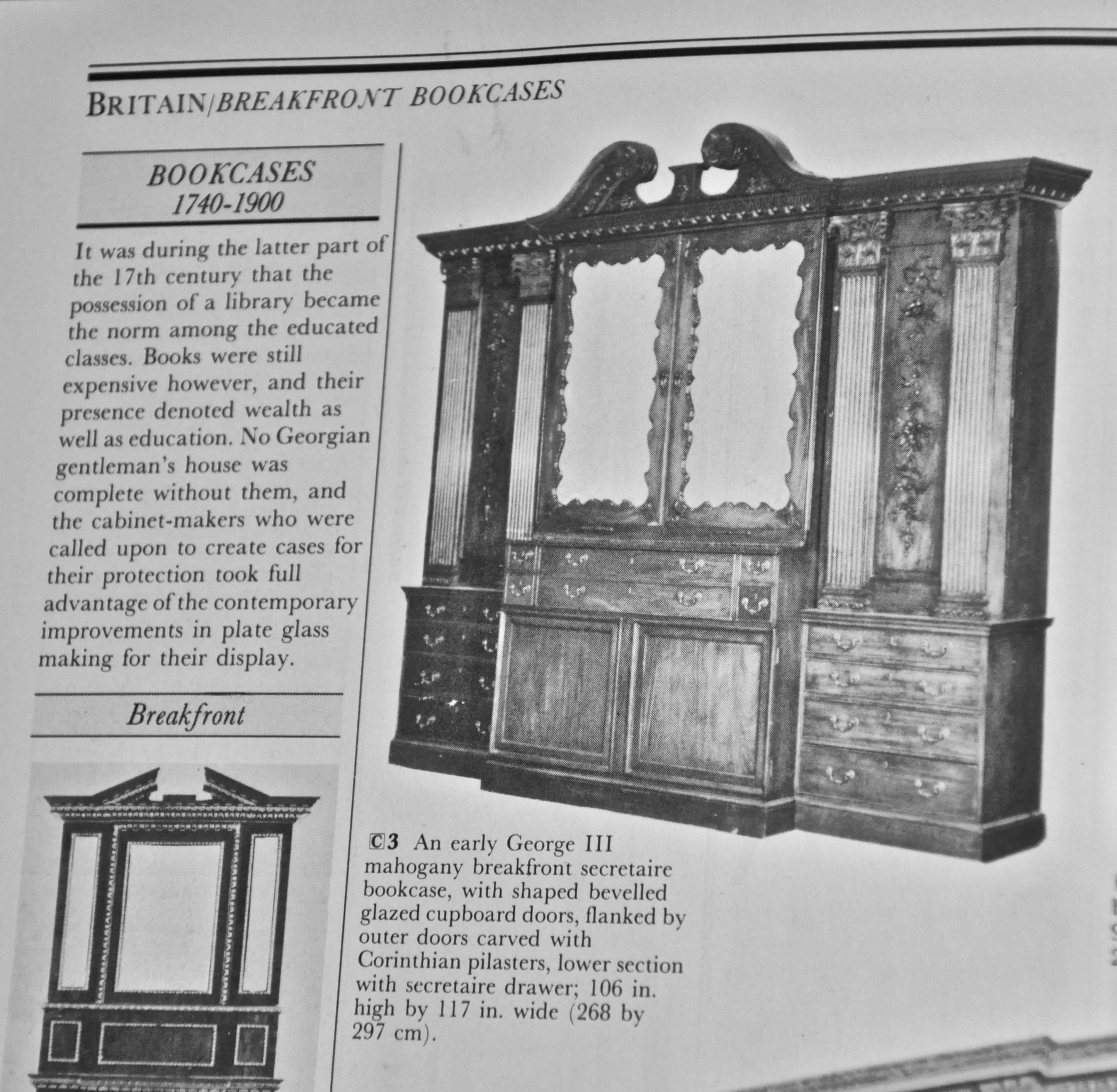 18th Century Irish Georgian Palladian Breakfront Bookcase  For Sale 7